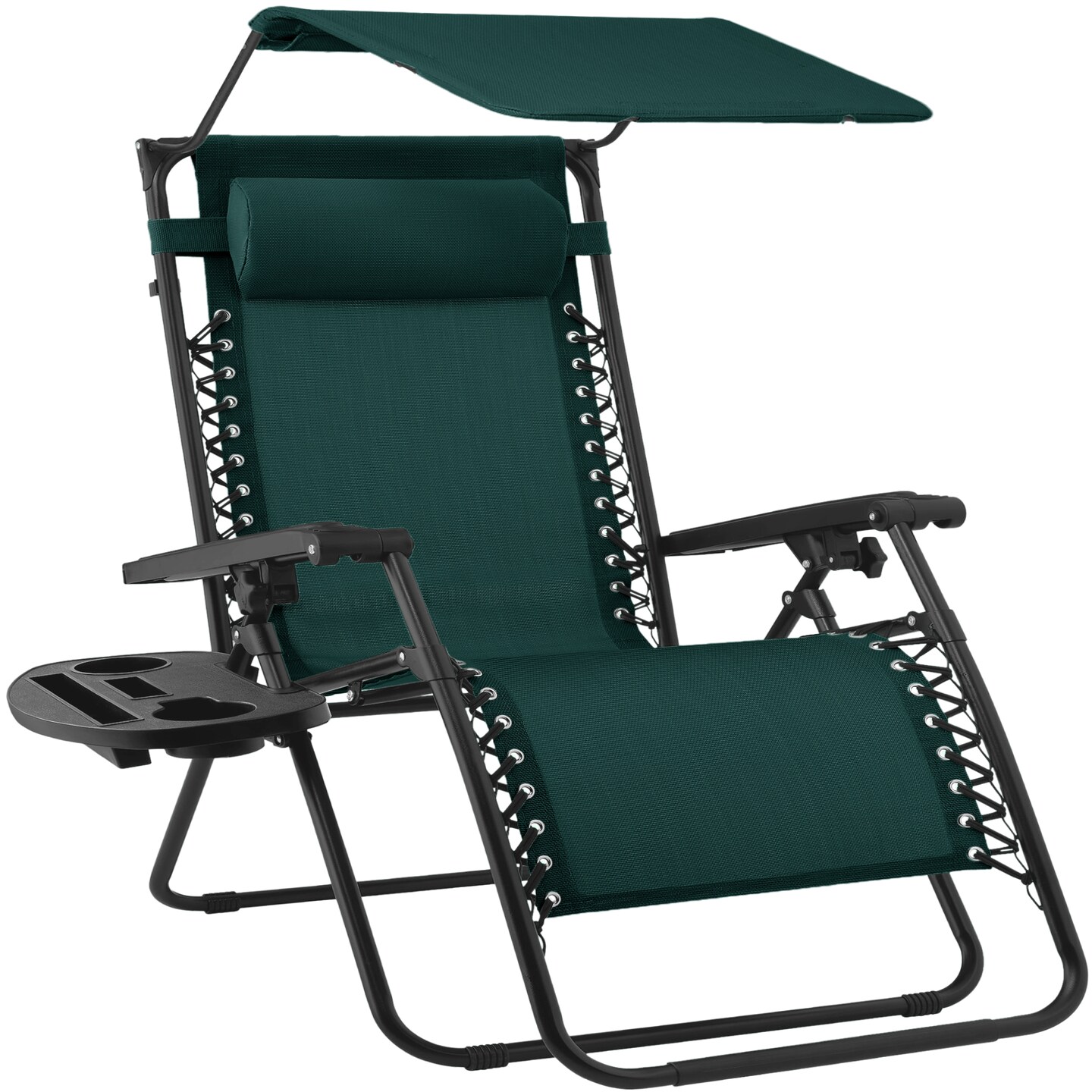 Best Choice Products 30” Extra Wide Folding Zero Gravity Patio Lounge Chair w/Adjustable Canopy Shade