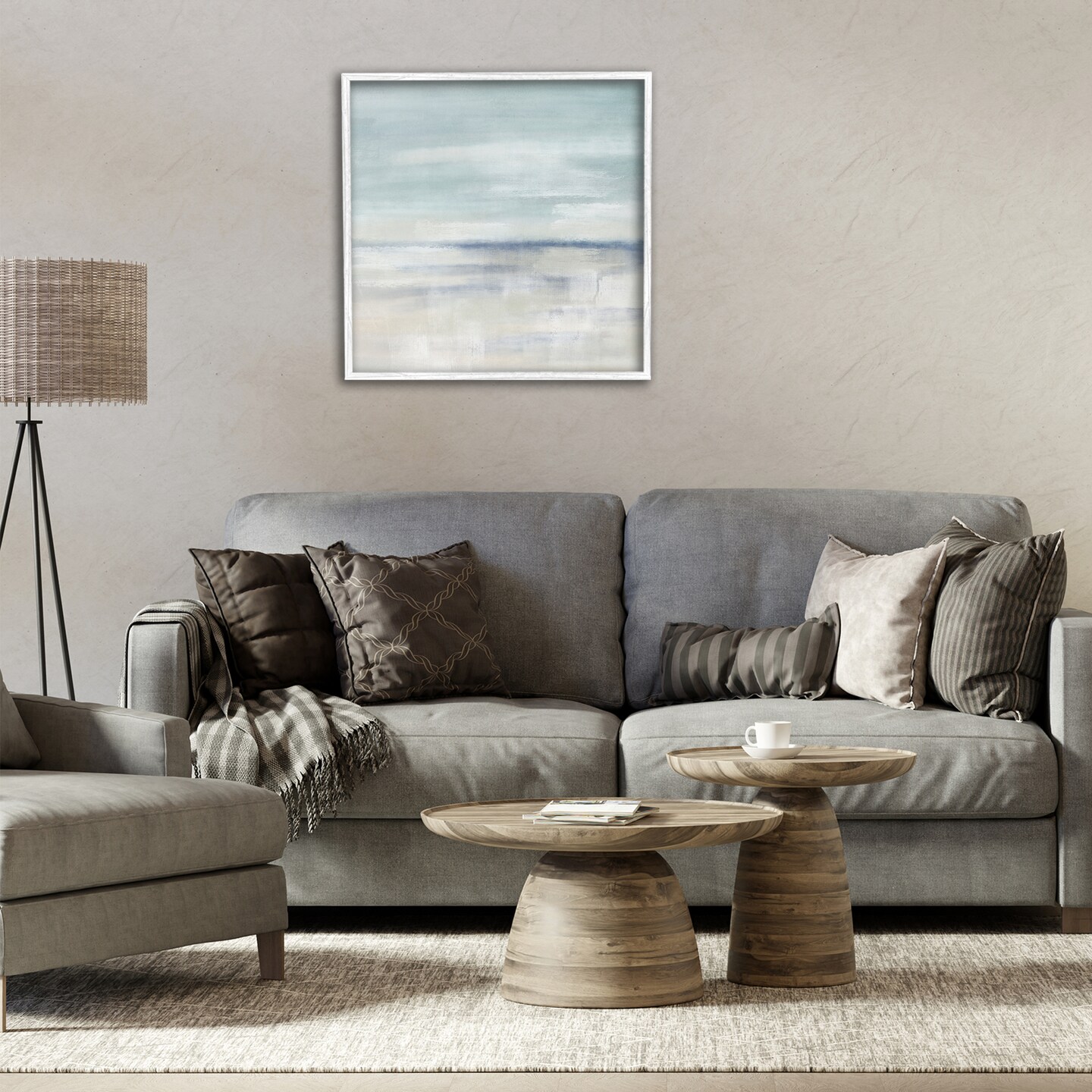Stupell Industries Subtle Coastal Abstraction Framed Giclee By J:L Design
