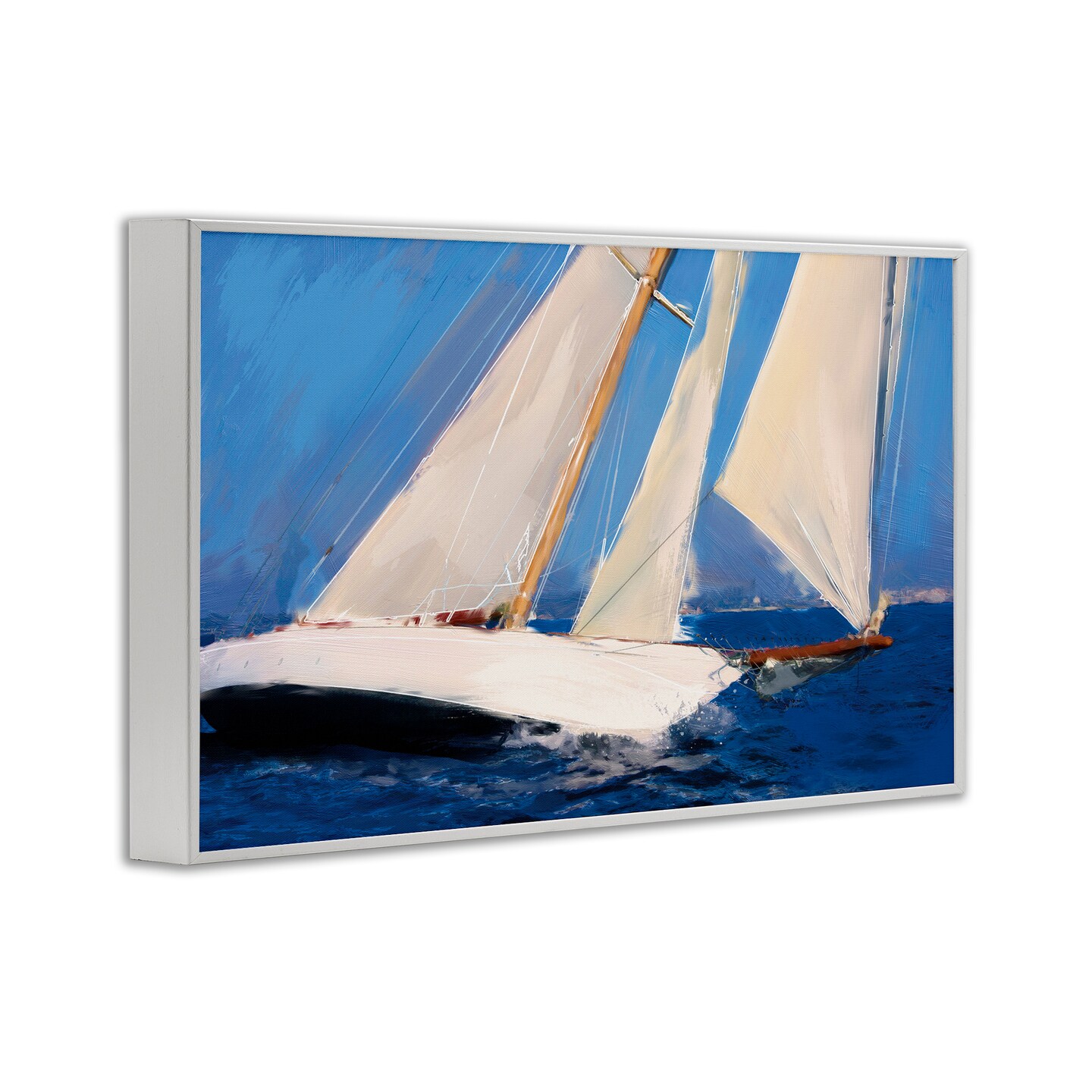 Stupell Industries Abstract Sailboats in Wind Framed Giclee By