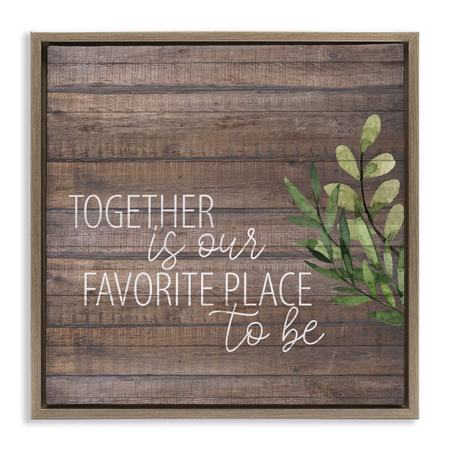 Stupell Industries Together Sentiment on Rustic Floating Frame By Kim ...