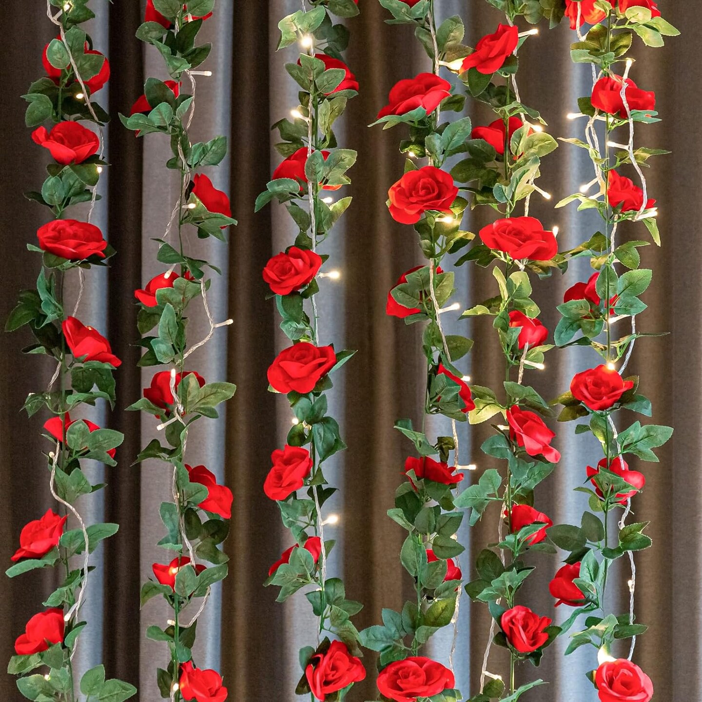2 Pack (16FT) Artificial Rose Vine Fake Flowers Garland Hanging Silk