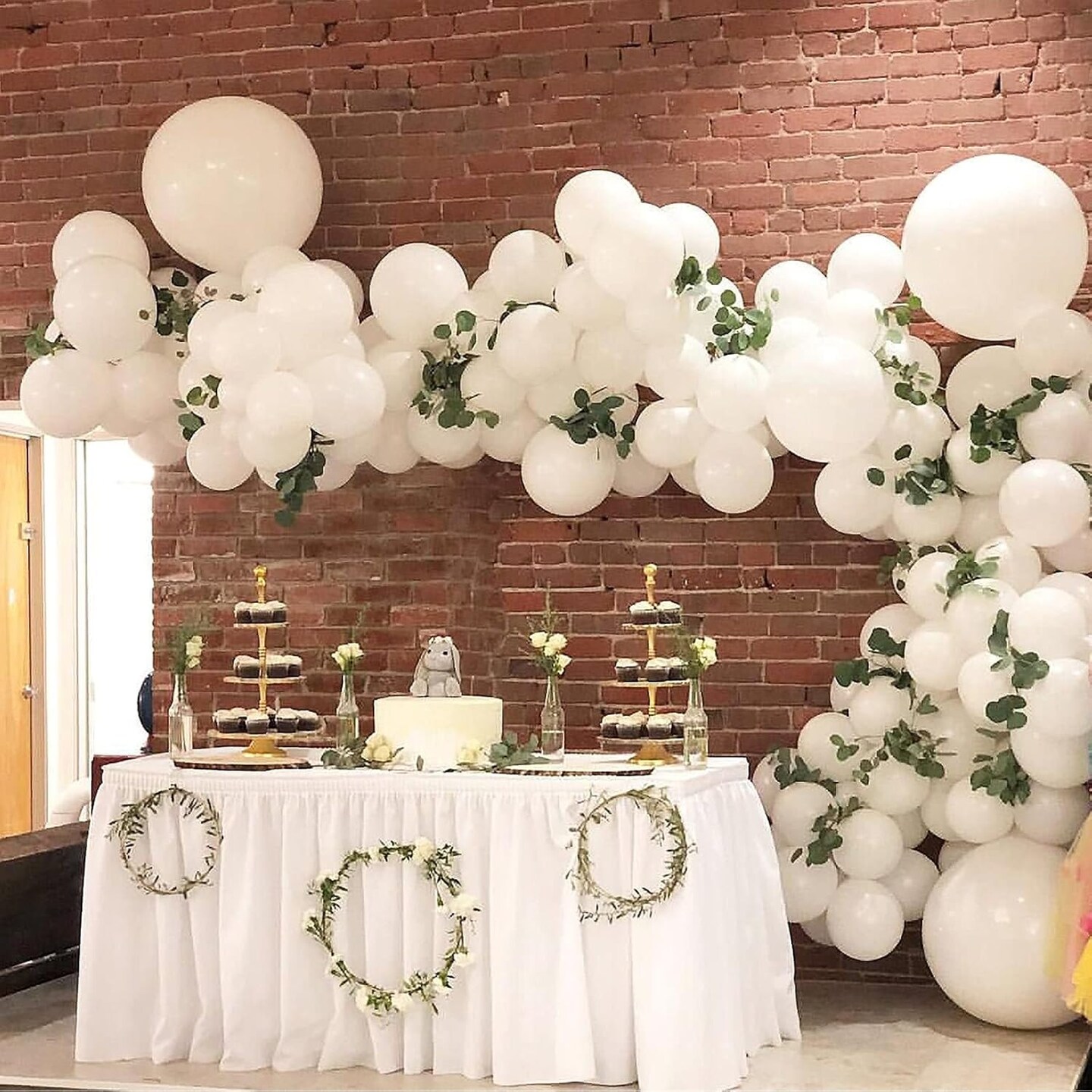 12 inch White Balloons, 100 Pack Latex Balloons Helium Quality(White)