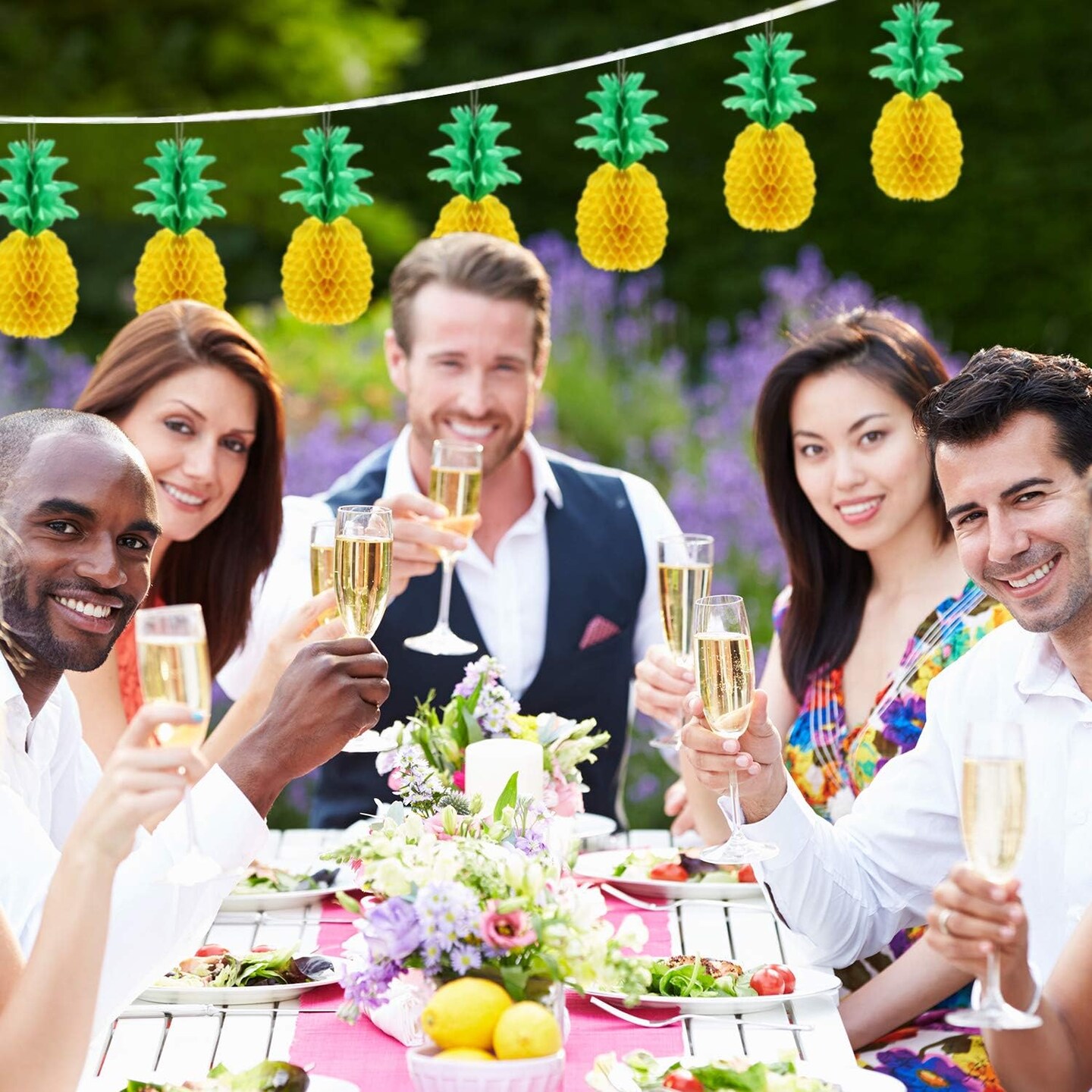 12 Pieces Pineapple Tissue Paper Centerpieces Table Decorations