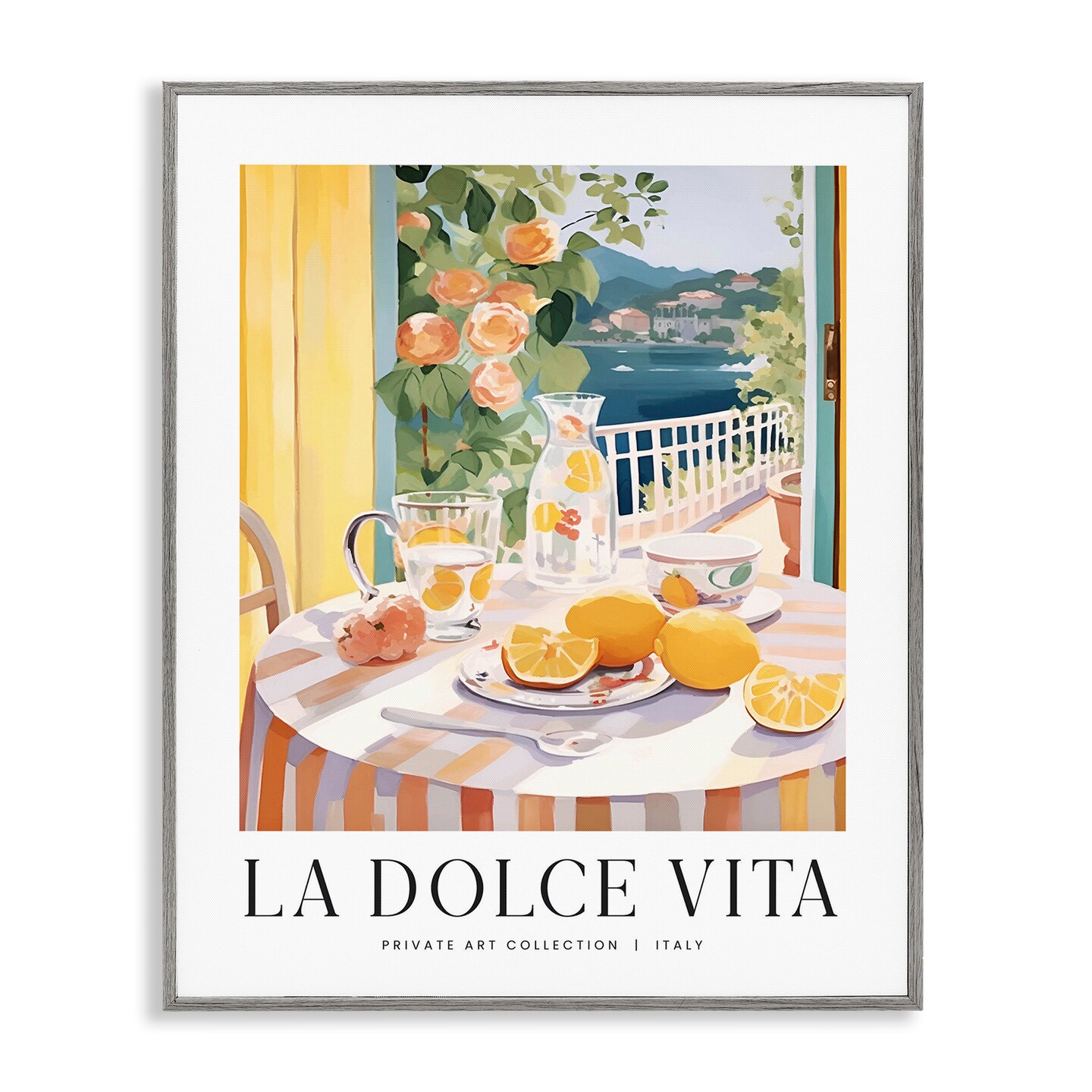 Stupell Industries Classic Italian Table Setting View Framed Giclee By Lettered and Lined