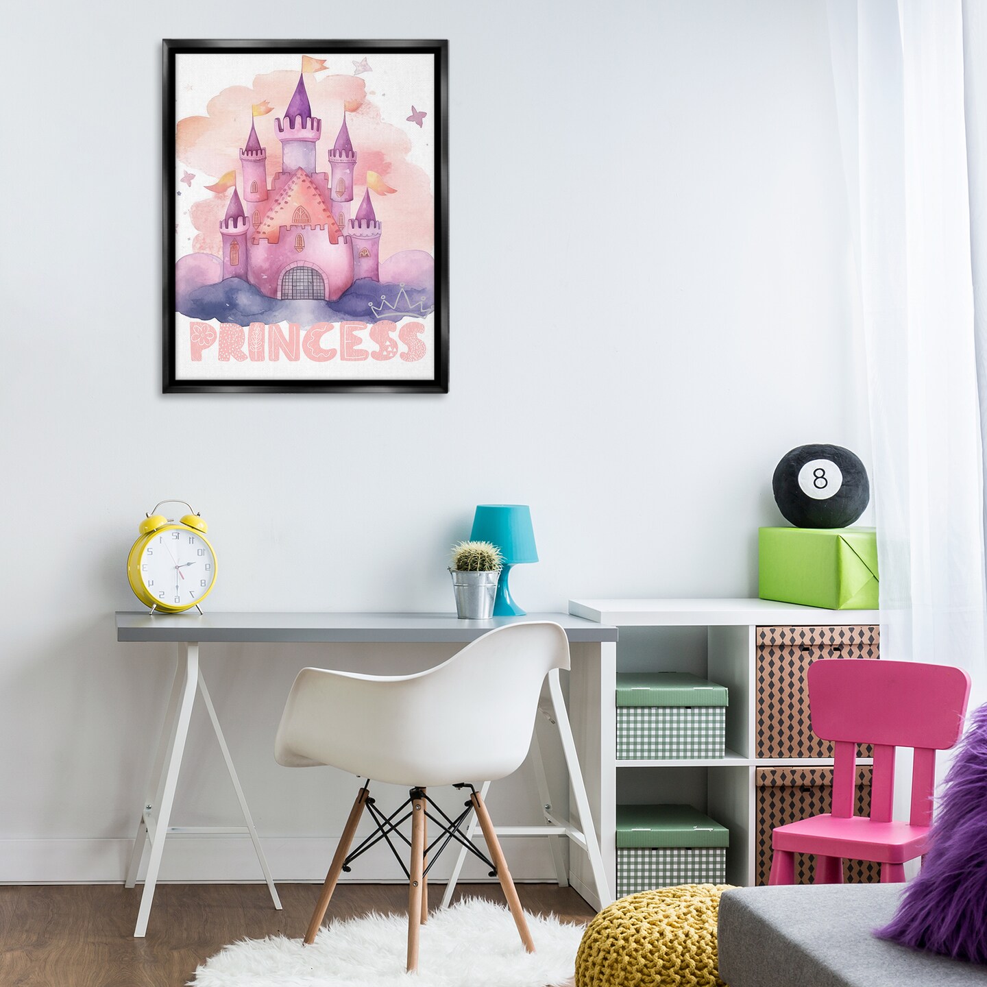 Stupell Industries Pastel Princess Castle Floating Frame By Jesse Keith