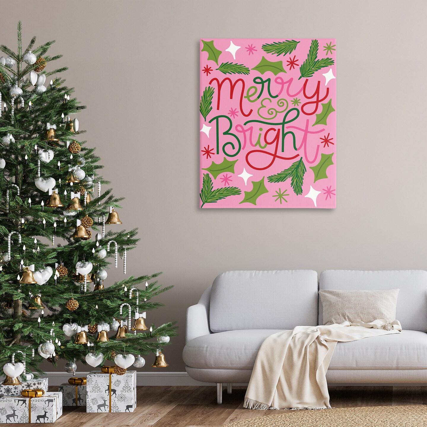 Stupell Industries Merry & Bright Whimsical Christmas Canvas By Taylor Shannon Designs