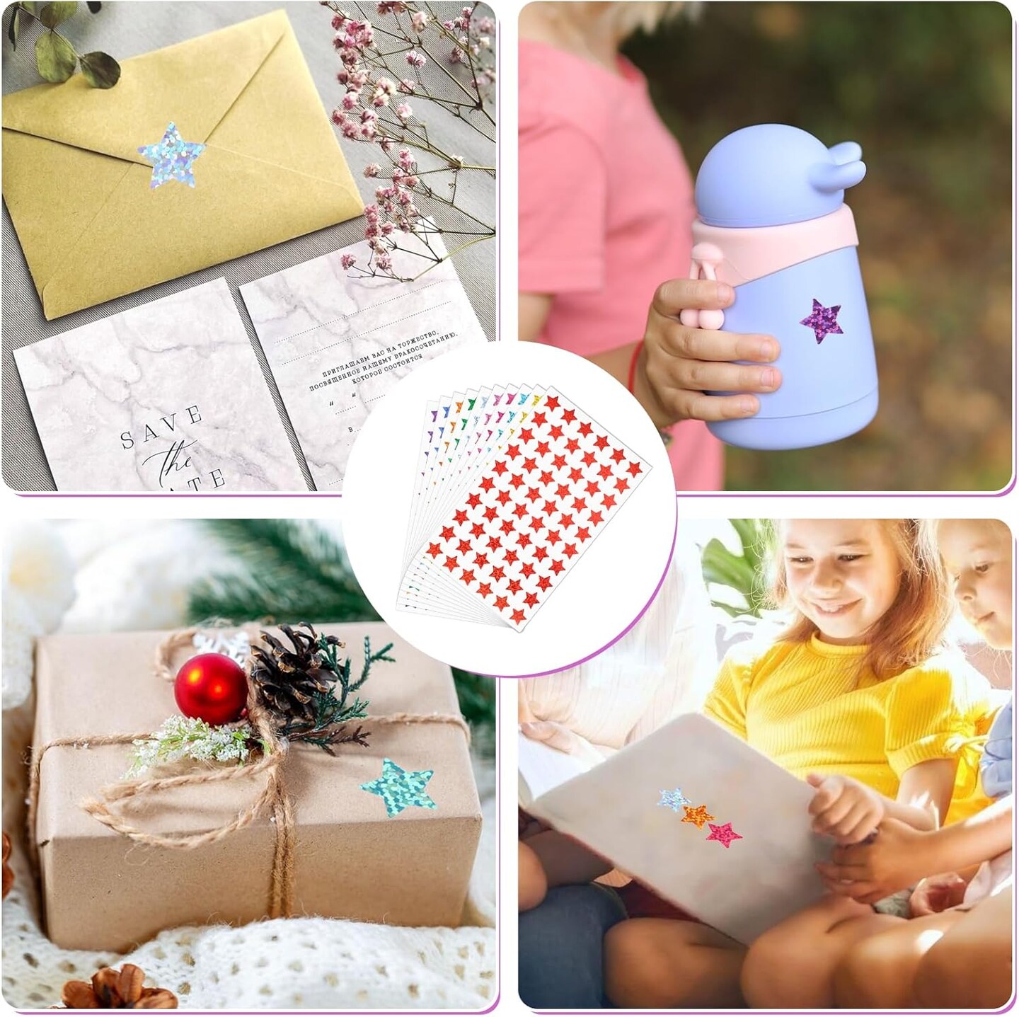 3000 PCS Holographic Star Stickers