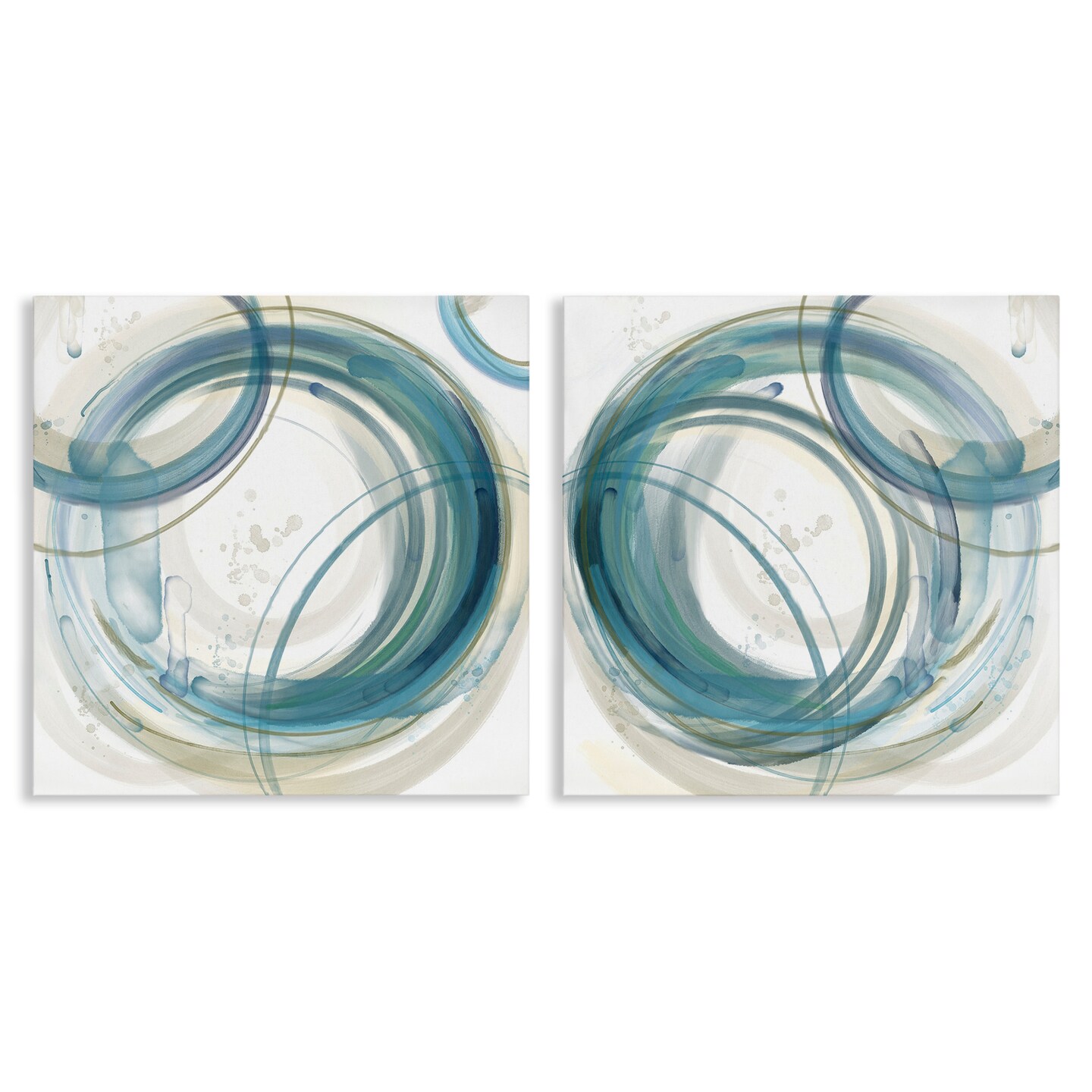 Stupell Industries Teal Circular Rings 2pc Canvas Set By Nan | Michaels