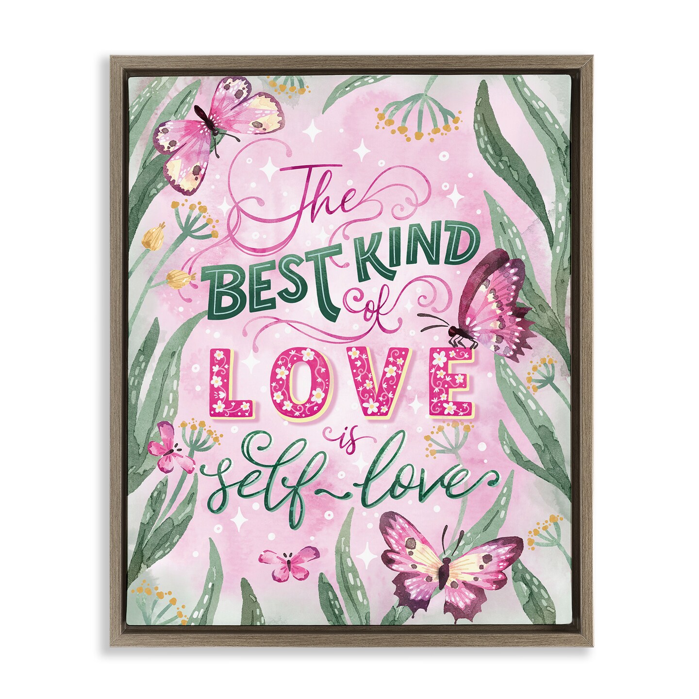 Stupell Industries Inspirational Self Love is Best Floating Frame By Vanessa Stoilova