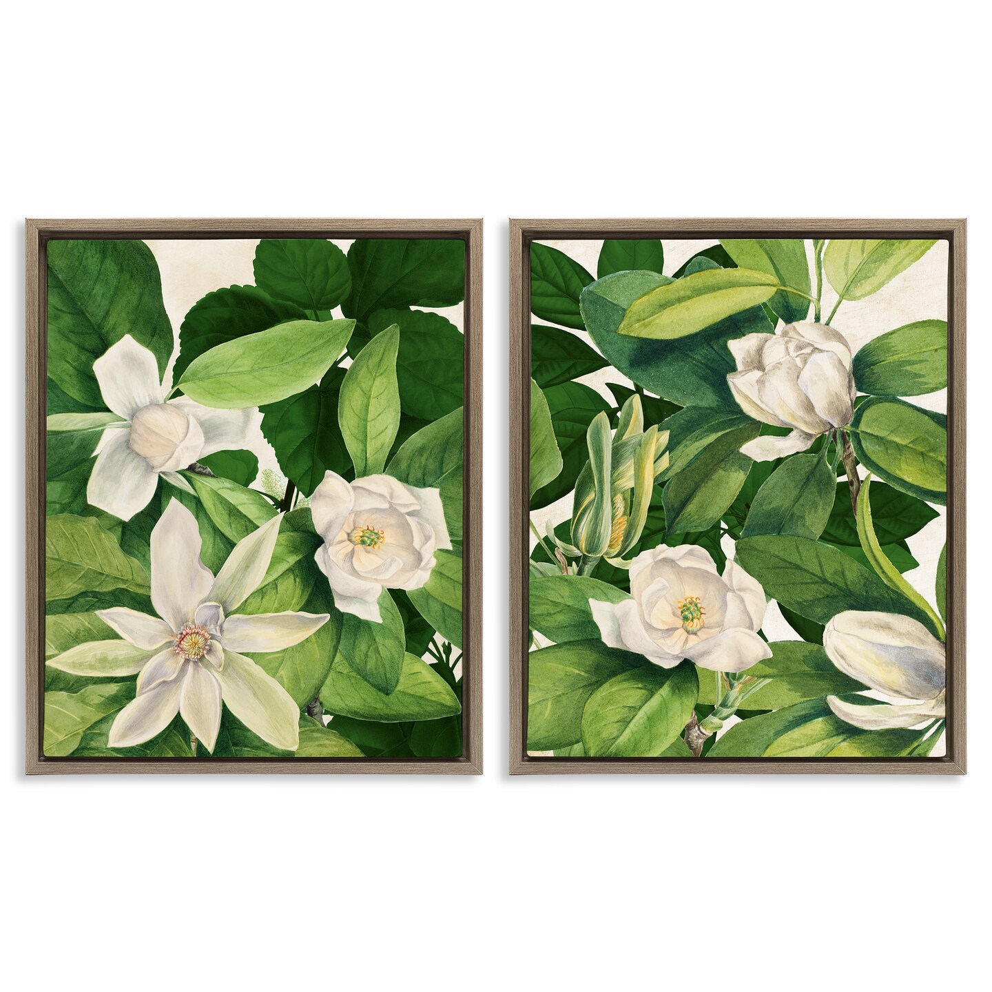 Stupell Industries Traditional White Lilies with Leaves 2pc Floating Frame Set By Susan Arnot