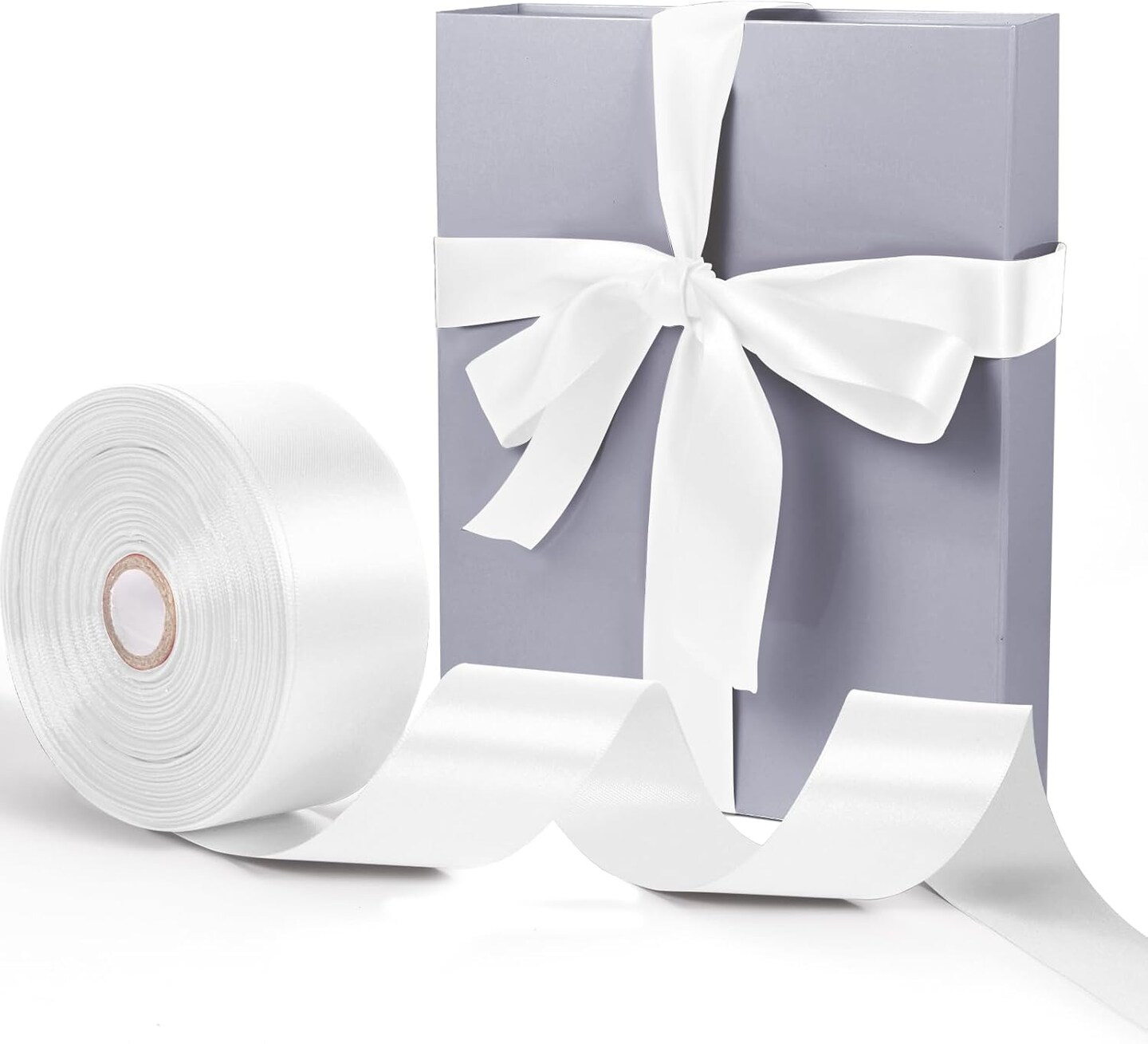 White Satin Ribbon 1-1/2 Inch Wide&#xD7;50 Yards