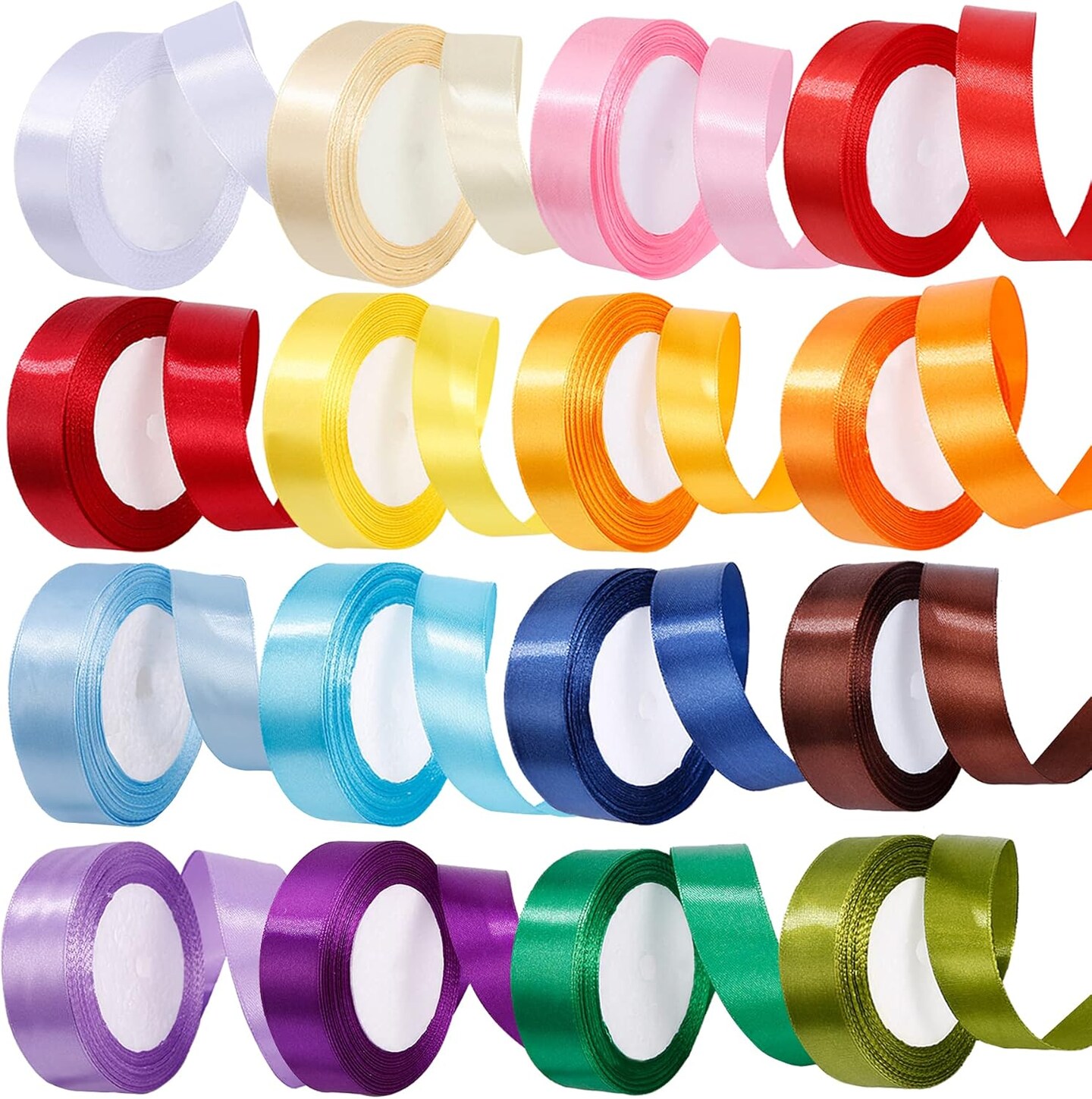 400 Yard Satin Ribbon Single Face 16 Solid Color