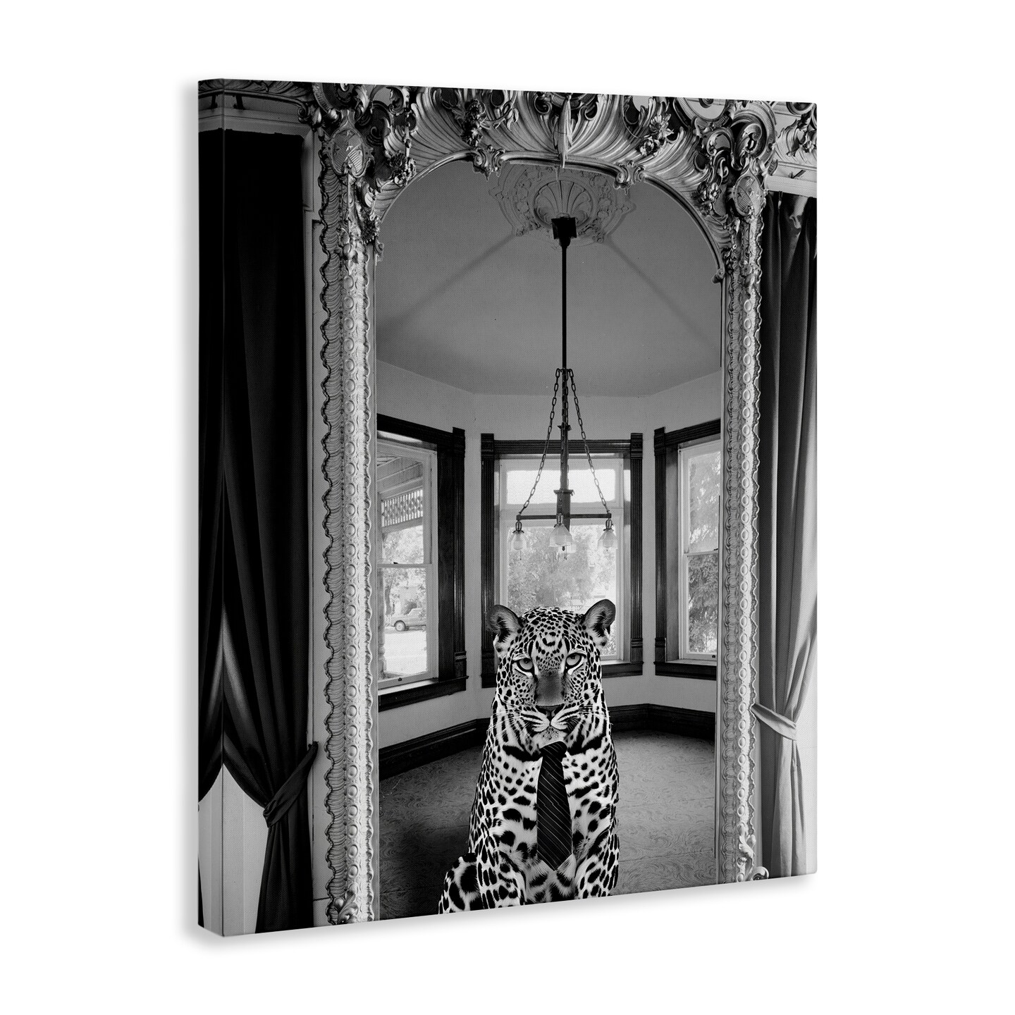 Stupell Industries Trendy Cheetah & Ornate Mirror Canvas By Annabelle Hall