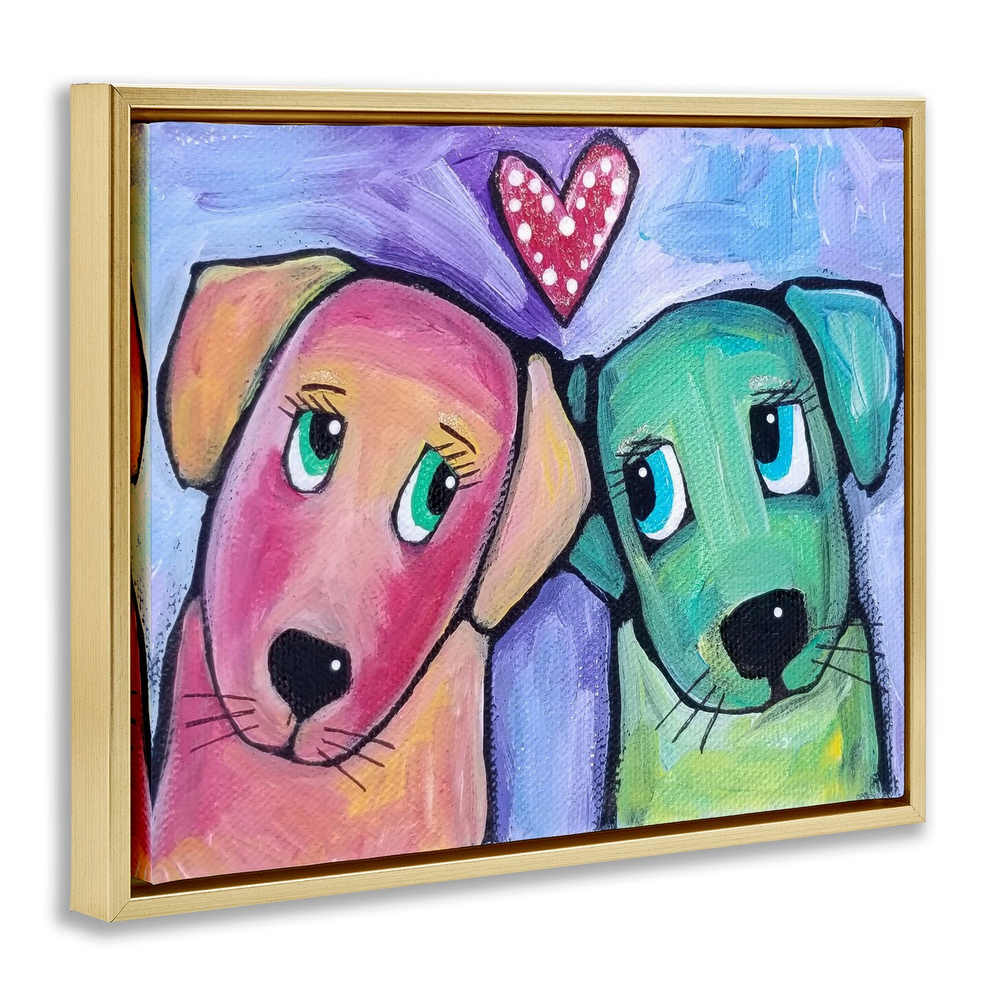 Stupell Industries Vivid Pink & Green Puppy Love Floating Frame By Nettie Price