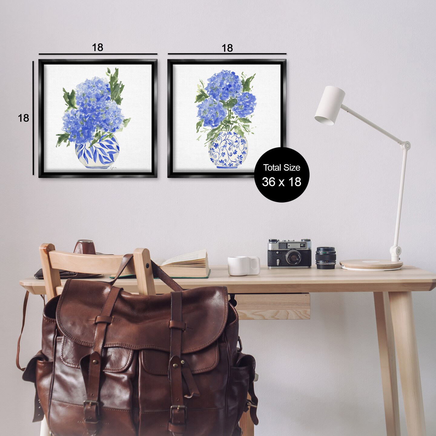 Stupell Industries Hydrangeas in Ornate Vases 2pc Floating Frame Set By Lucille Price