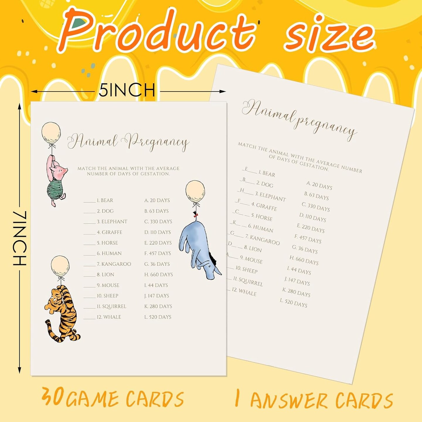 Classic Winnie Baby Shower Game Cards Party Favors Decorations Supplies &#x26; Activities