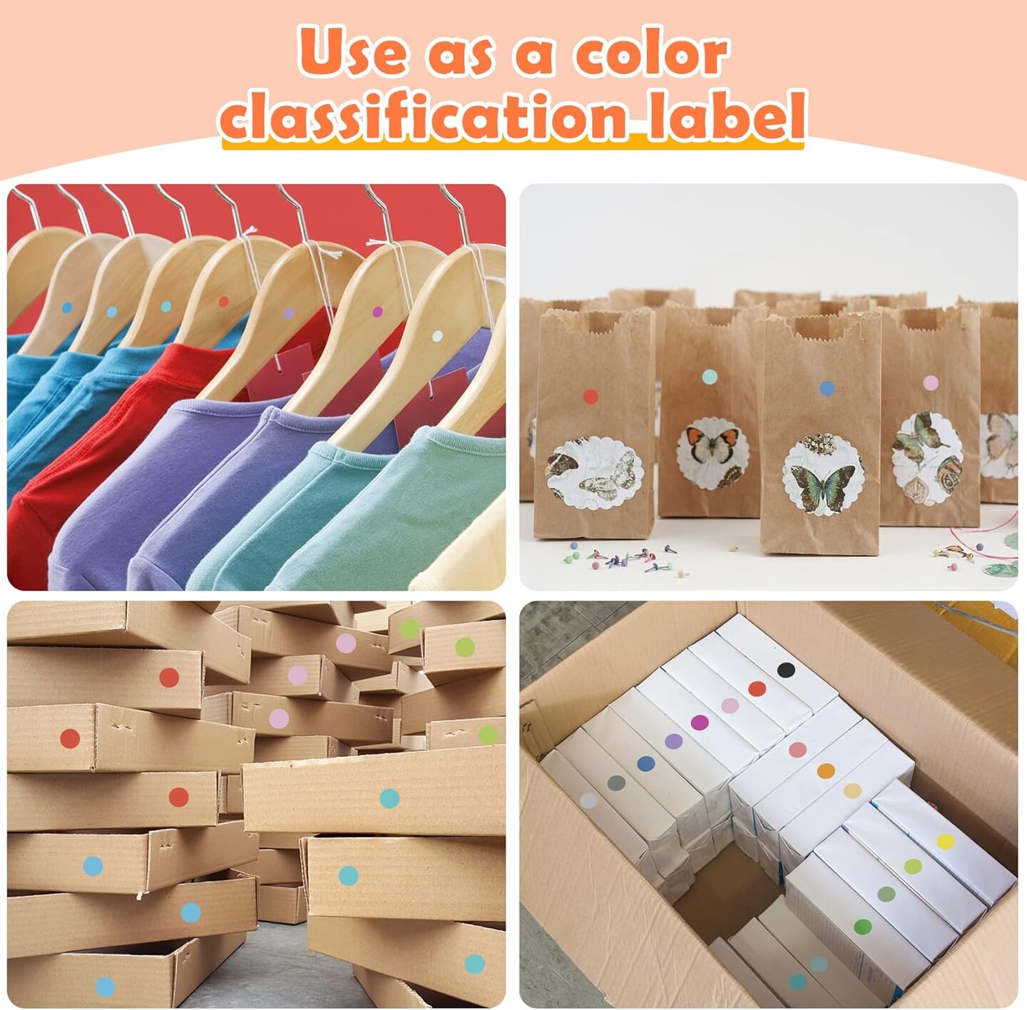 6720 PCS Small Dot Stickers Round Color Coding Labels Circle Dot Stickers Label Sticker