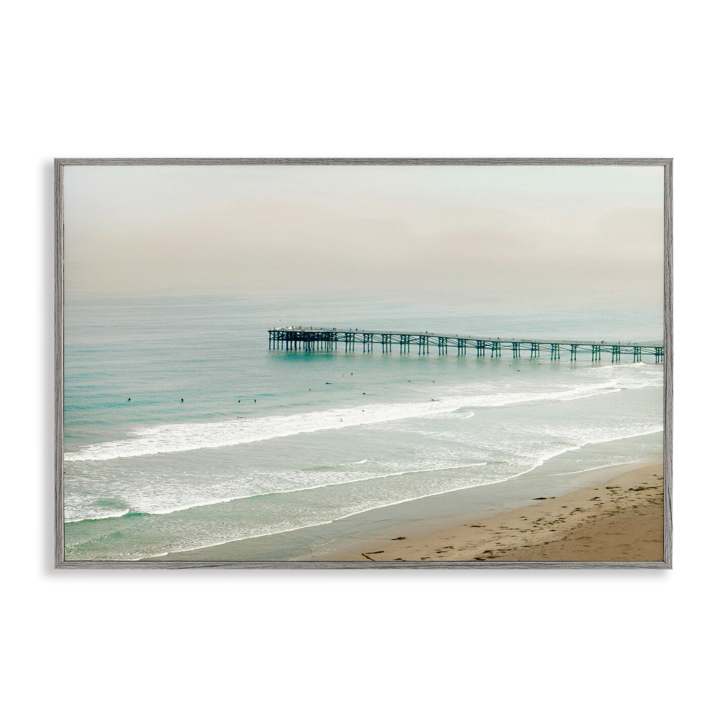 Stupell Industries Distant Pier Beach Jetty Framed Giclee By Rhonda ...
