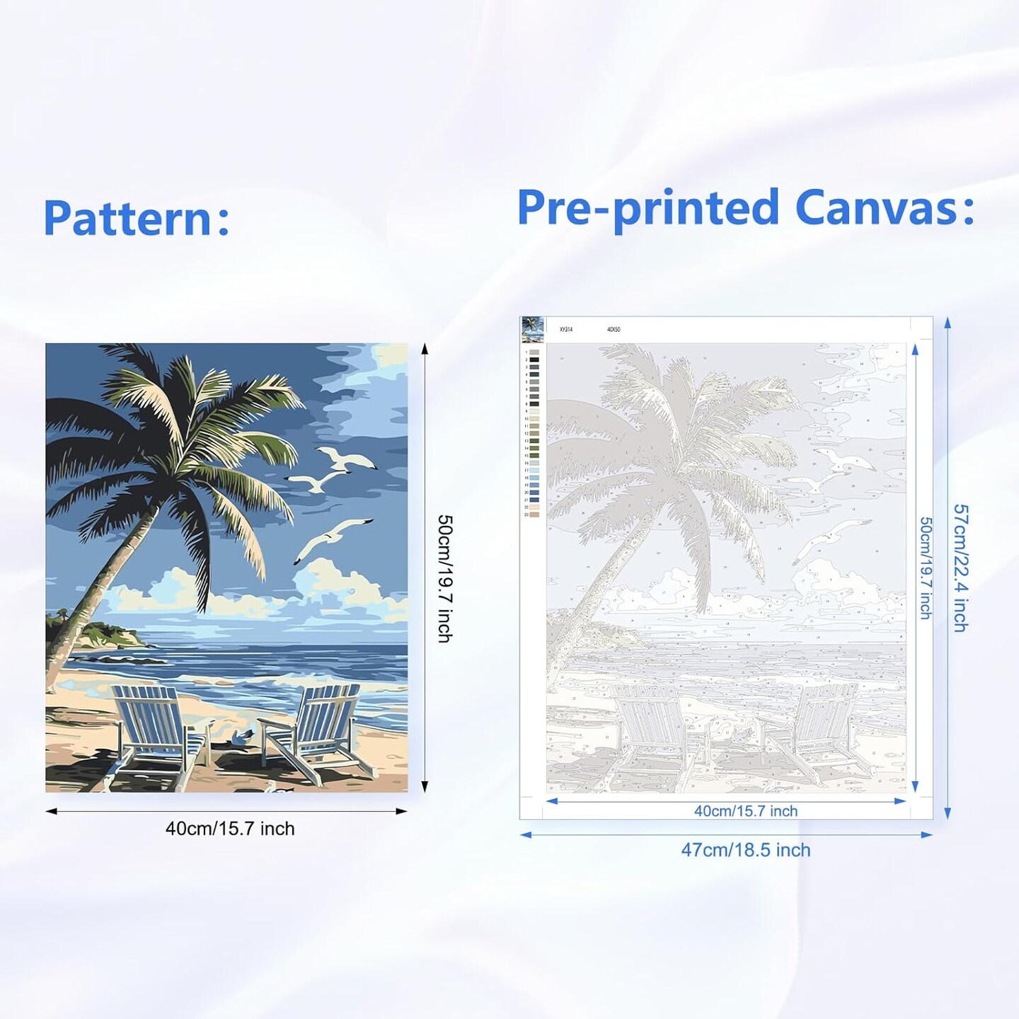 16x20 Inch - Beach Paint by Number Kits for Adults Beginner
