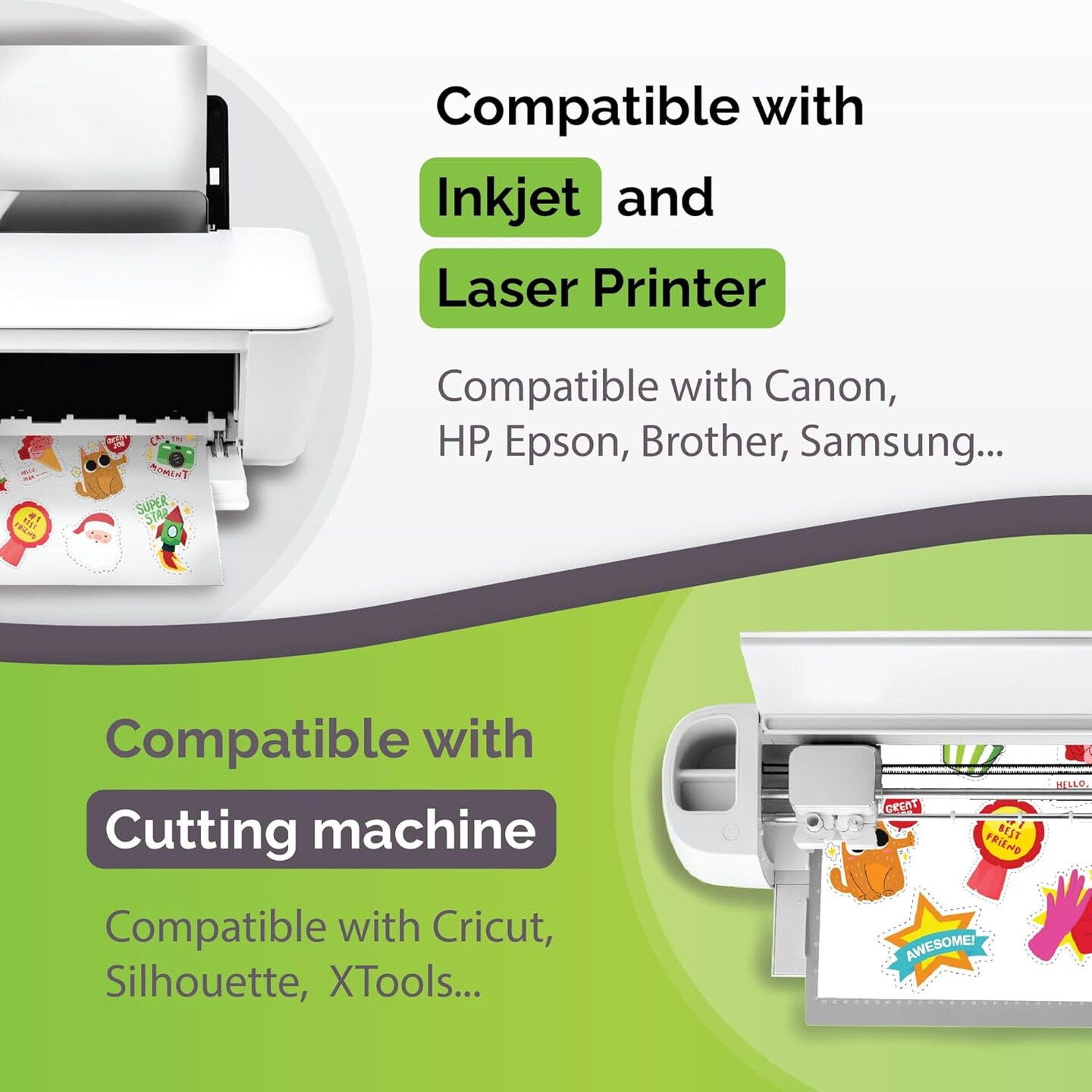 Premium Printable Vinyl Sticker Paper for Inkjet &#x26; Laser Printer