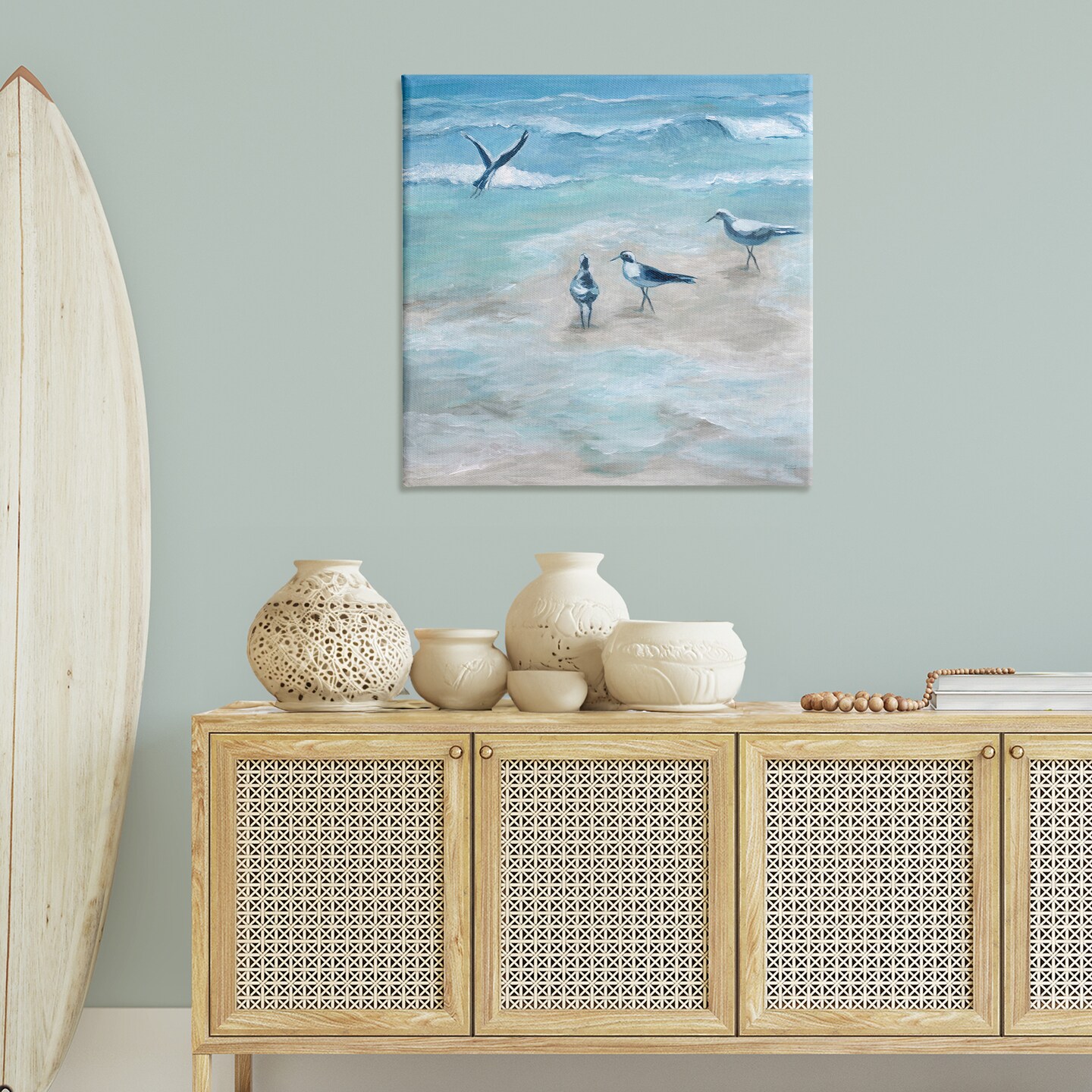 Stupell Industries Coastal Seagulls on Beach Canvas By Marilyn Dunlap