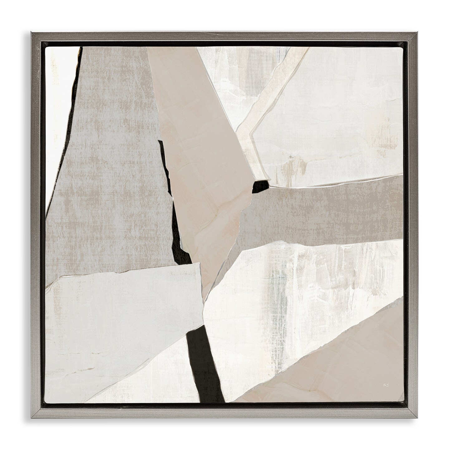 Stupell Industries Rugged Shapes in Beige Floating Frame By Susan Jill