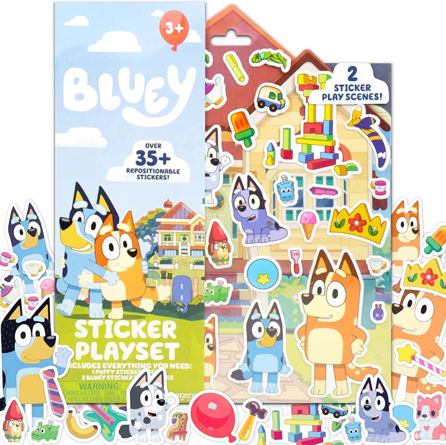 35+ Reusable Puffy Bluey Repositionable Stickers for Kids