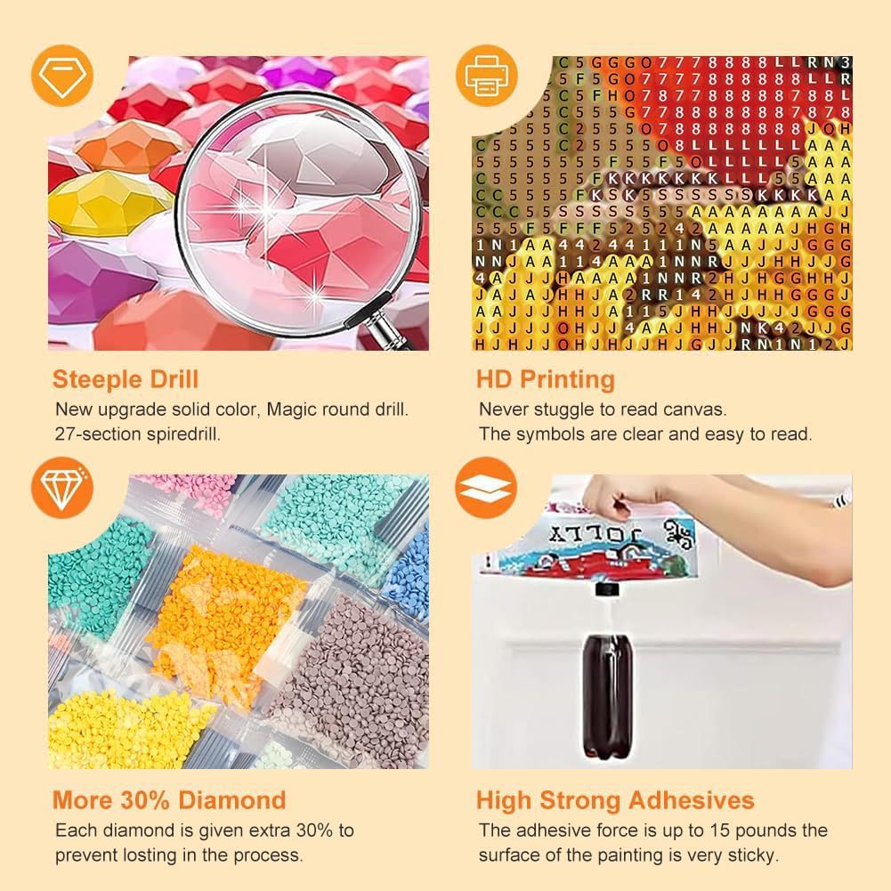 Fall Diamond Art Kits for Adults, Owl Diamond Painting Kits