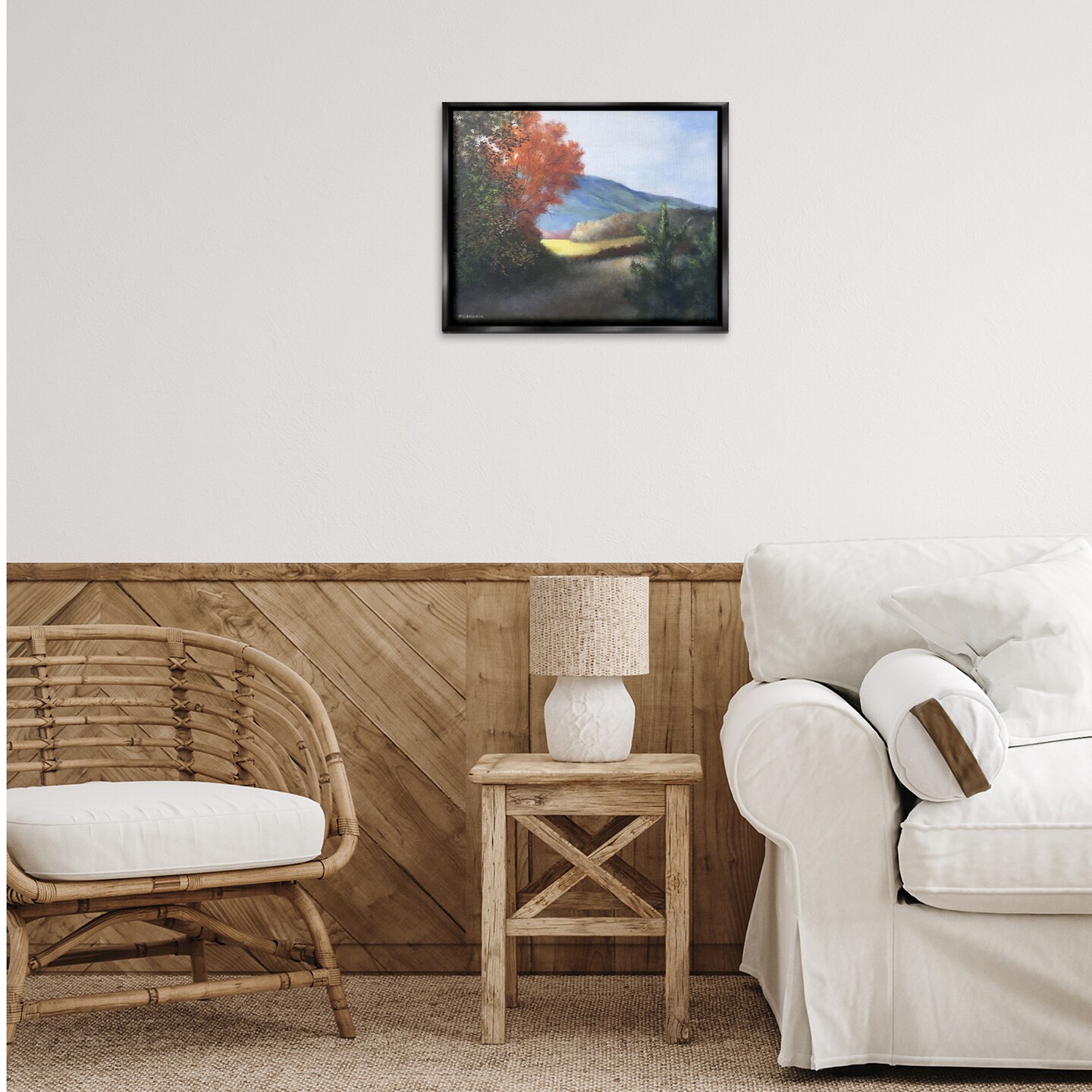 Stupell Industries Autumn Foliage Mountain Scenery Floating Frame By David Swanagin