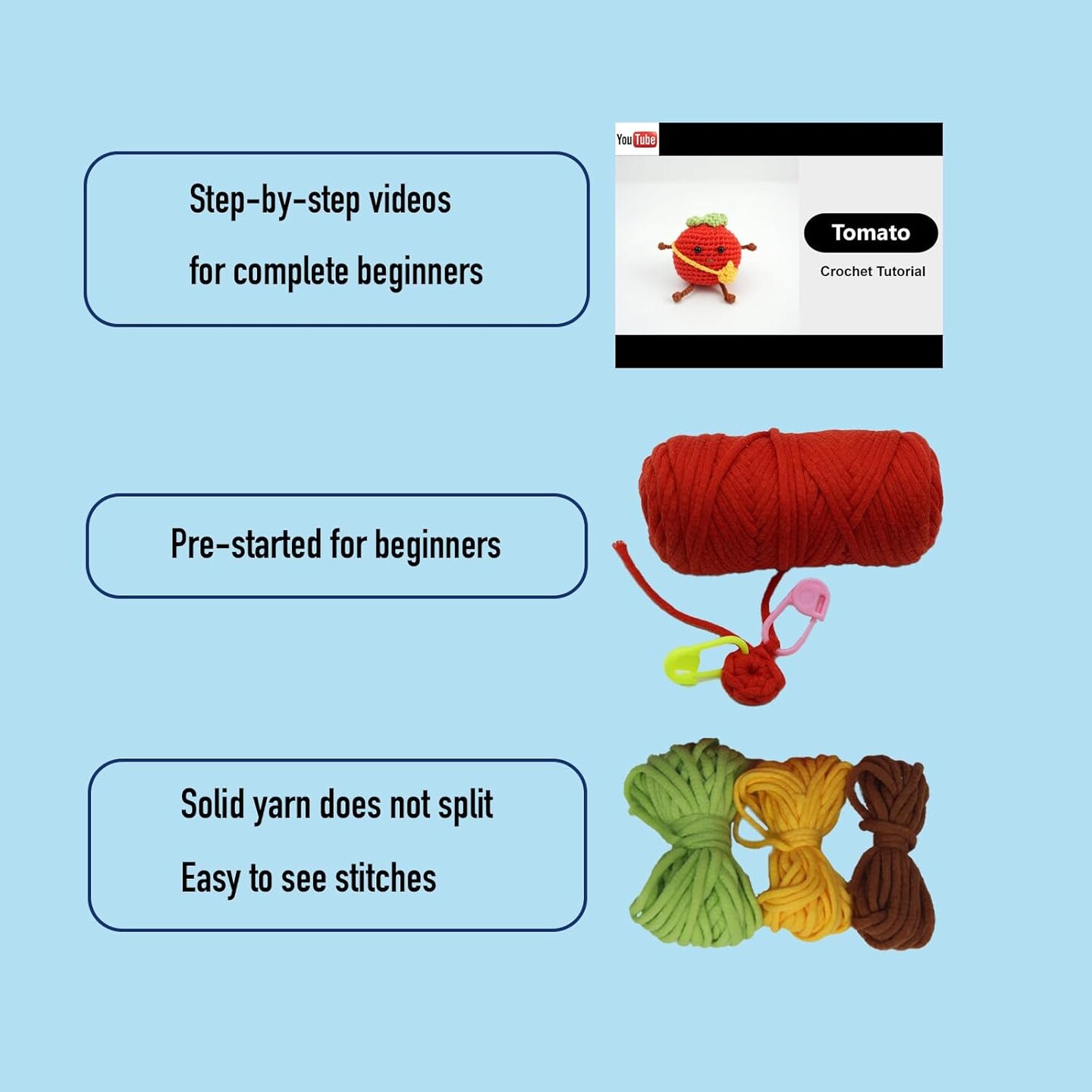 Crochet Kit for Beginners - Cute Tomato