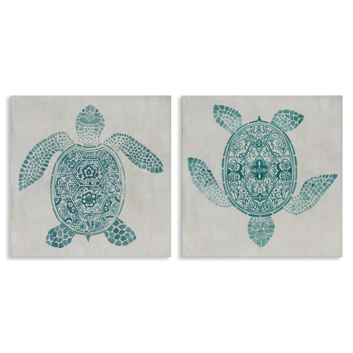 Stupell Industries Geometric Maritime Sea Turtles 2pc Canvas Set By ...