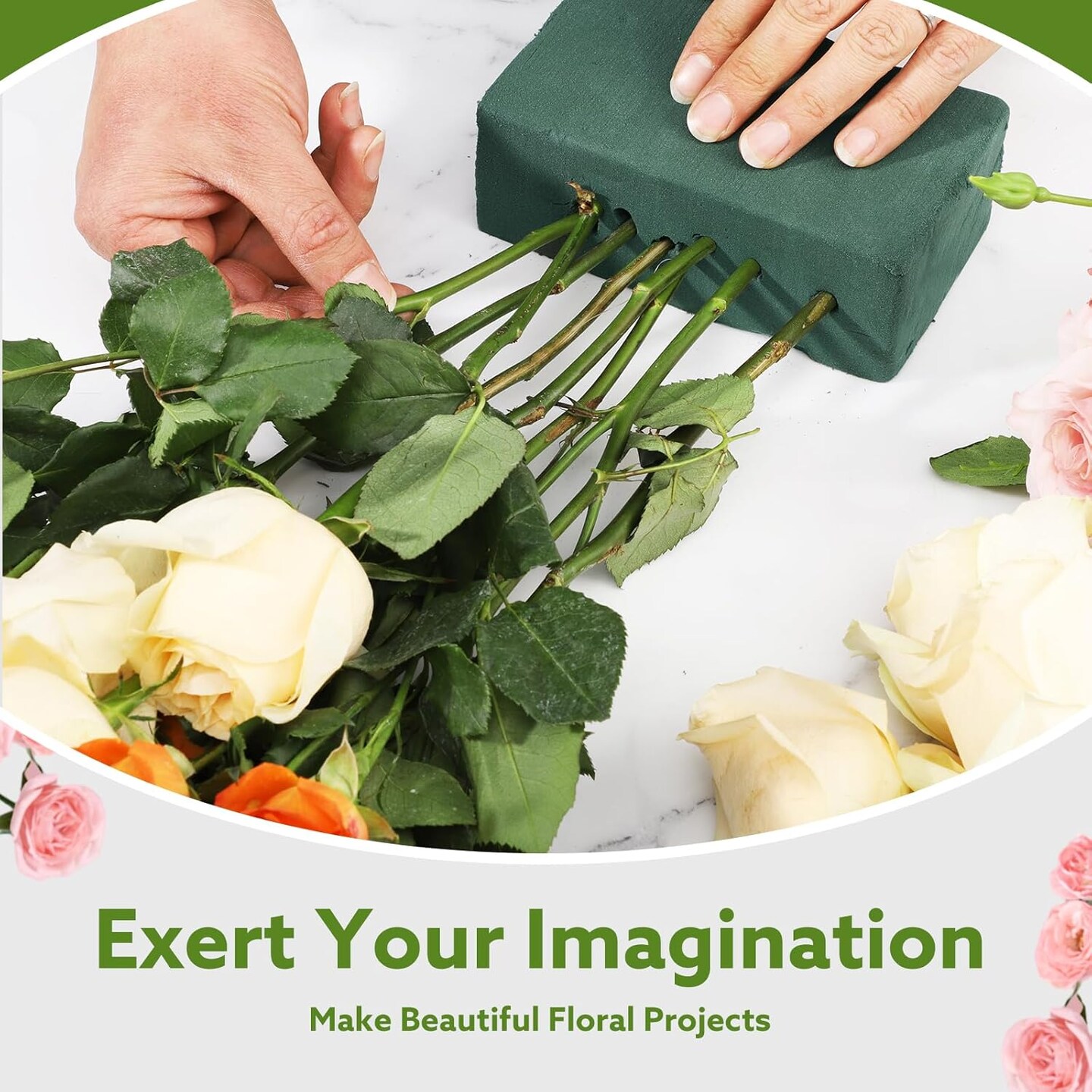 6Pcs Floral Foam Blocks for Fresh and Artificial Flower Arrangements, (Larger Size 8.86" L x 4.13" W x 2.76" H) Flower Foam Bricks Florist Foam for Valentine's Day,Wedding, Birthday,Home, Office