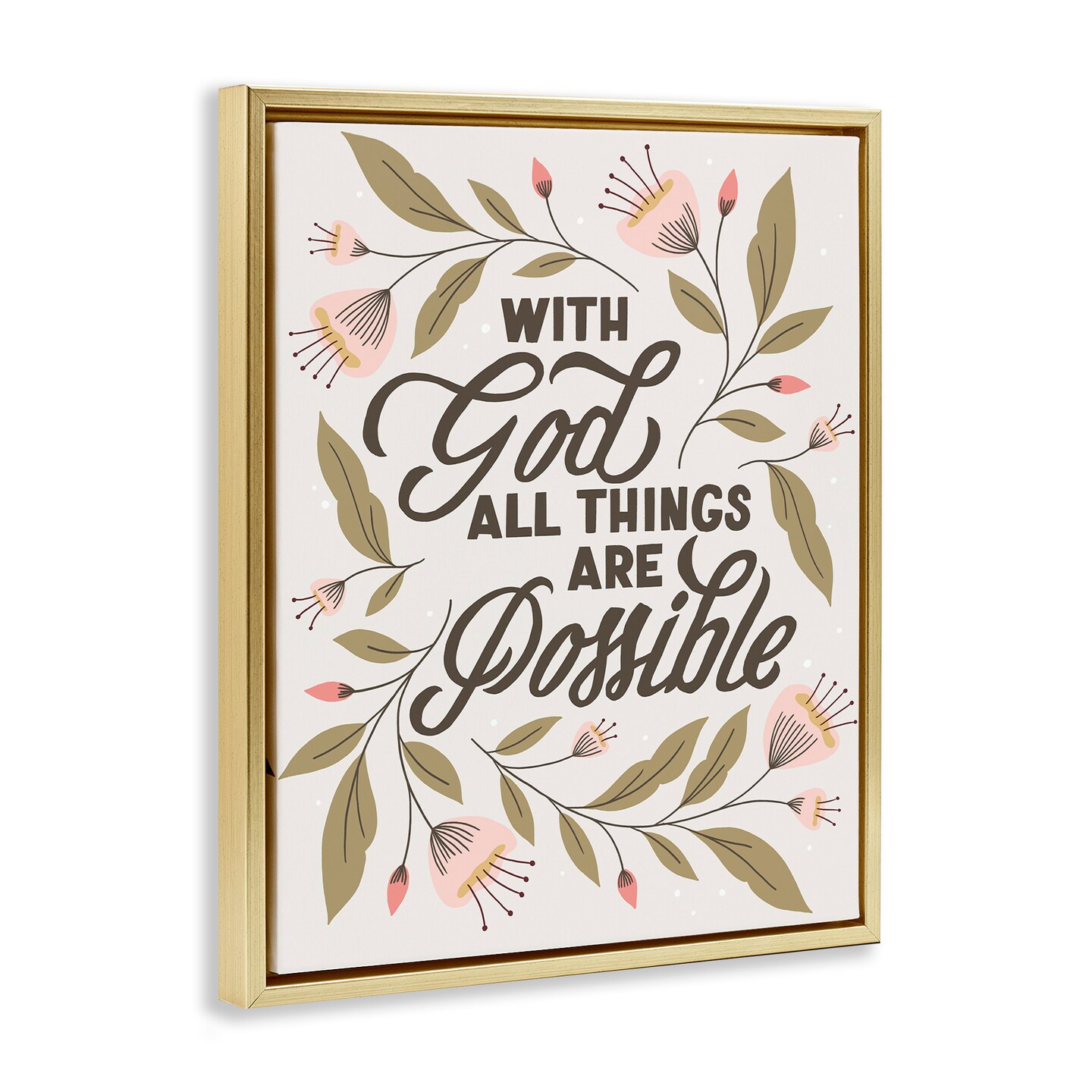 Stupell Industries All Things Possible With God Floating Frame By Muffin Grayson
