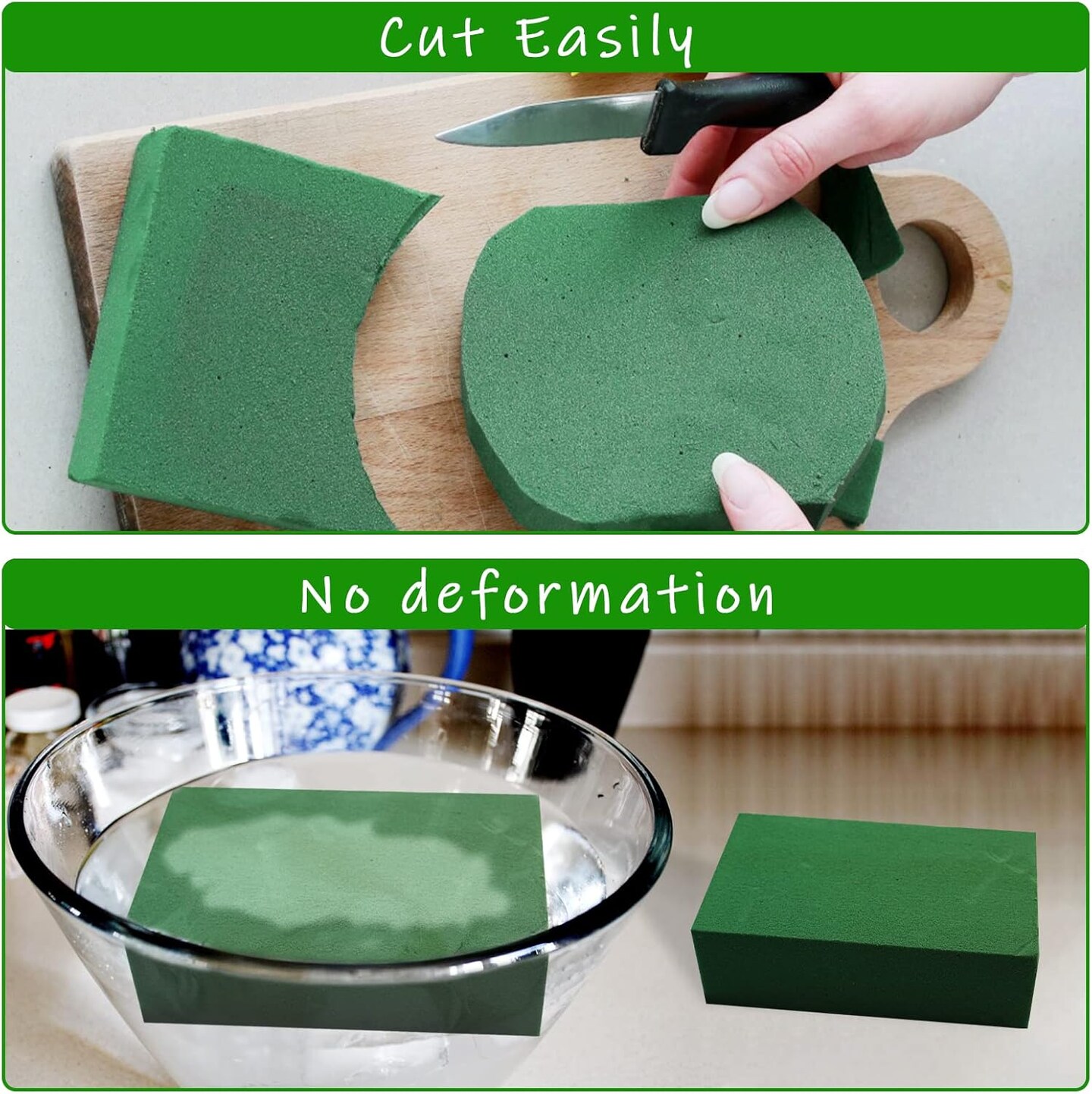 3Pcs Green Wet Dry Flower Foam Plant Foam