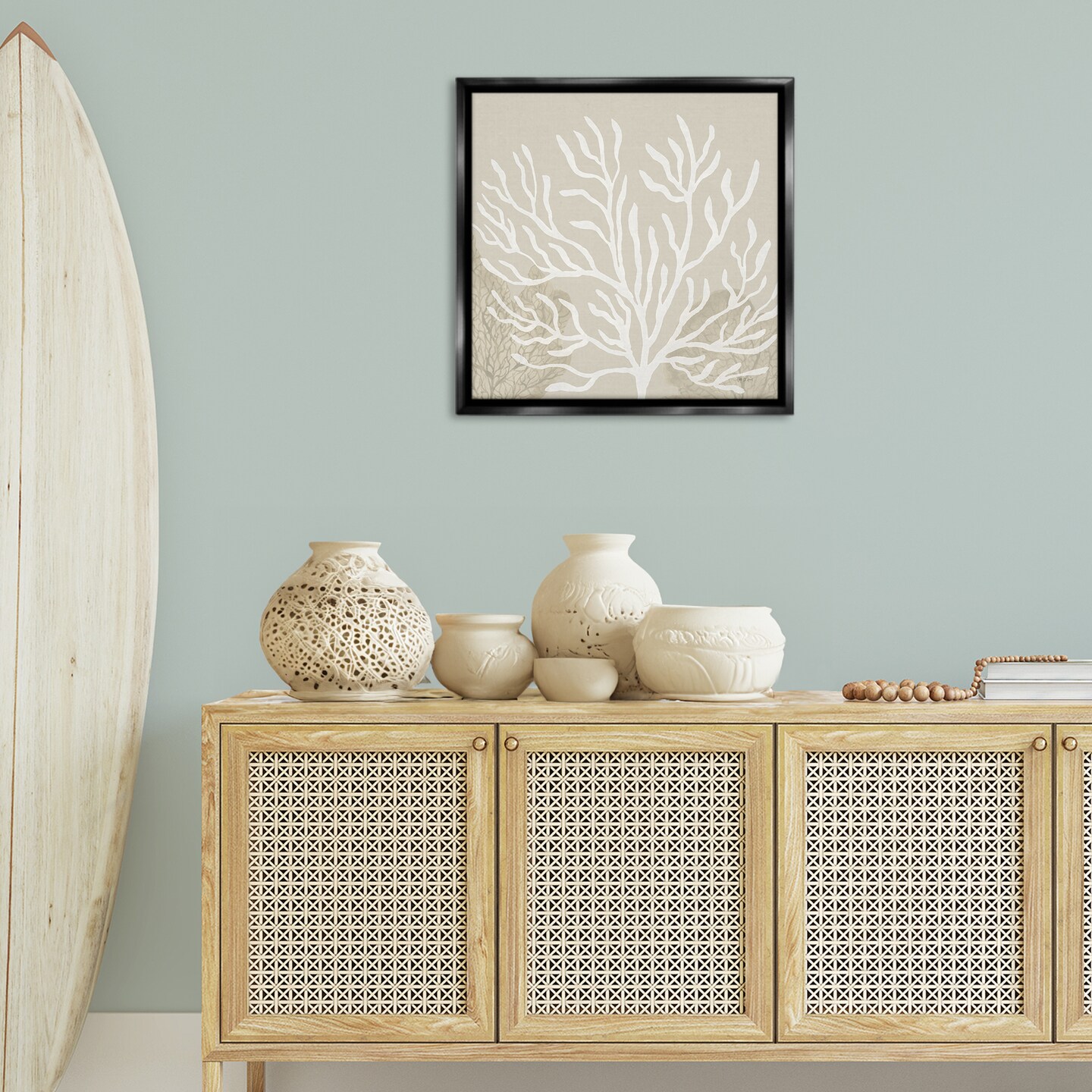 Stupell Industries Wide Coral Branches on Beige Floating Frame By Yvette St. Amant