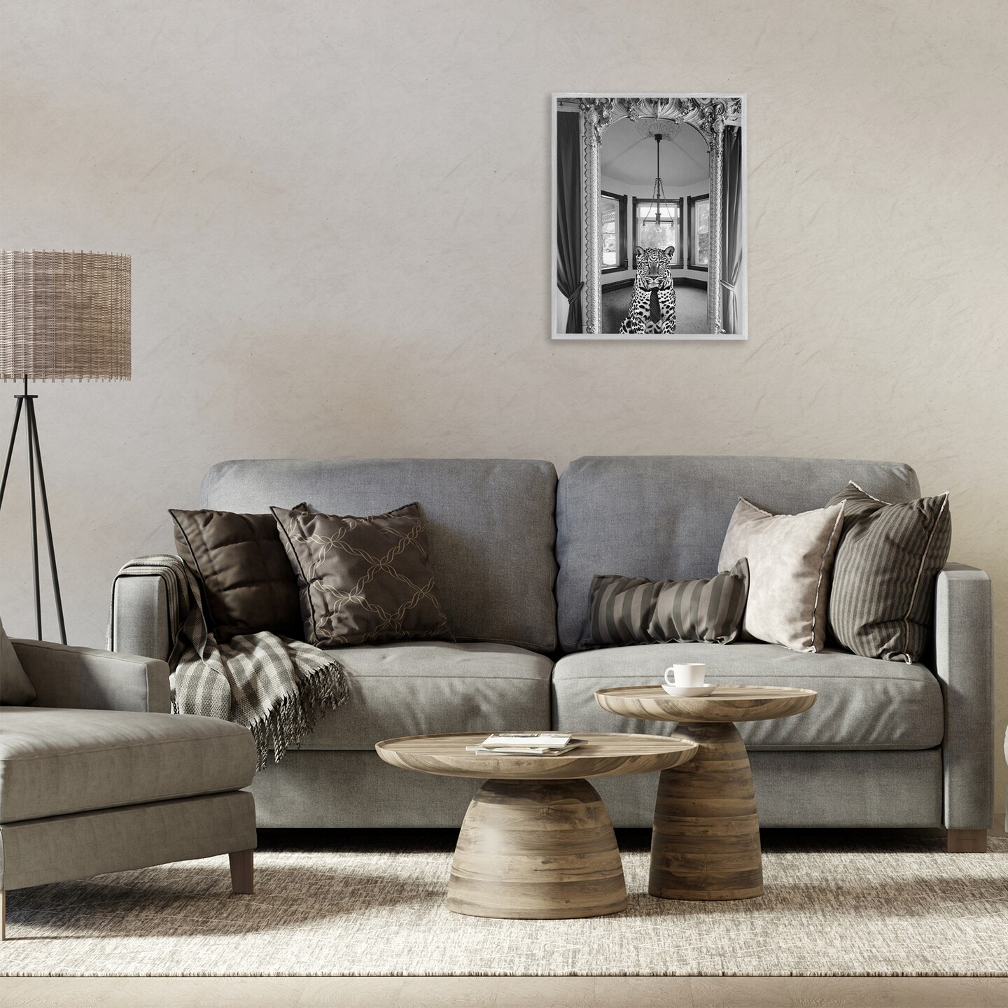 Stupell Industries Trendy Cheetah & Ornate Mirror Framed Giclee By Annabelle Hall