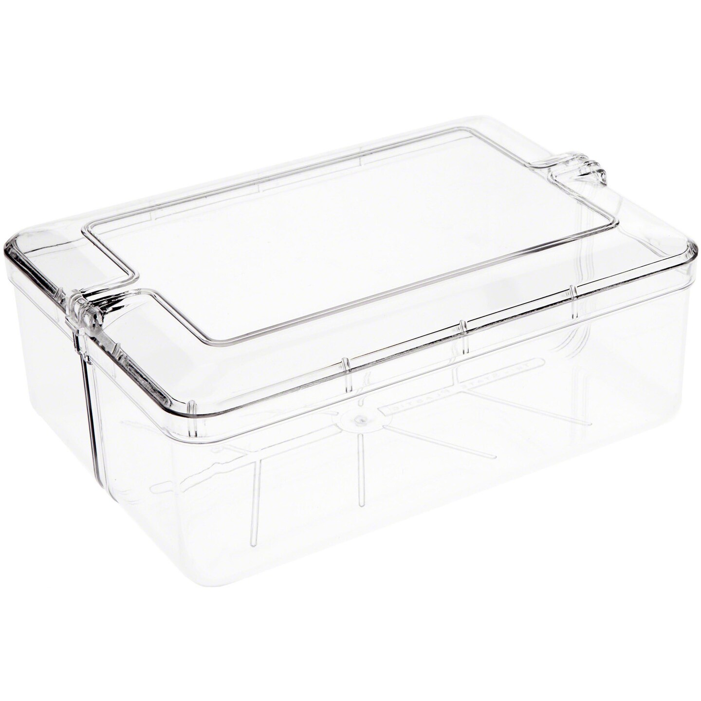 Pioneer Plastics 049C Clear Rectangular Plastic Container, 6.75" W x 4.8125" D x 2.375" H