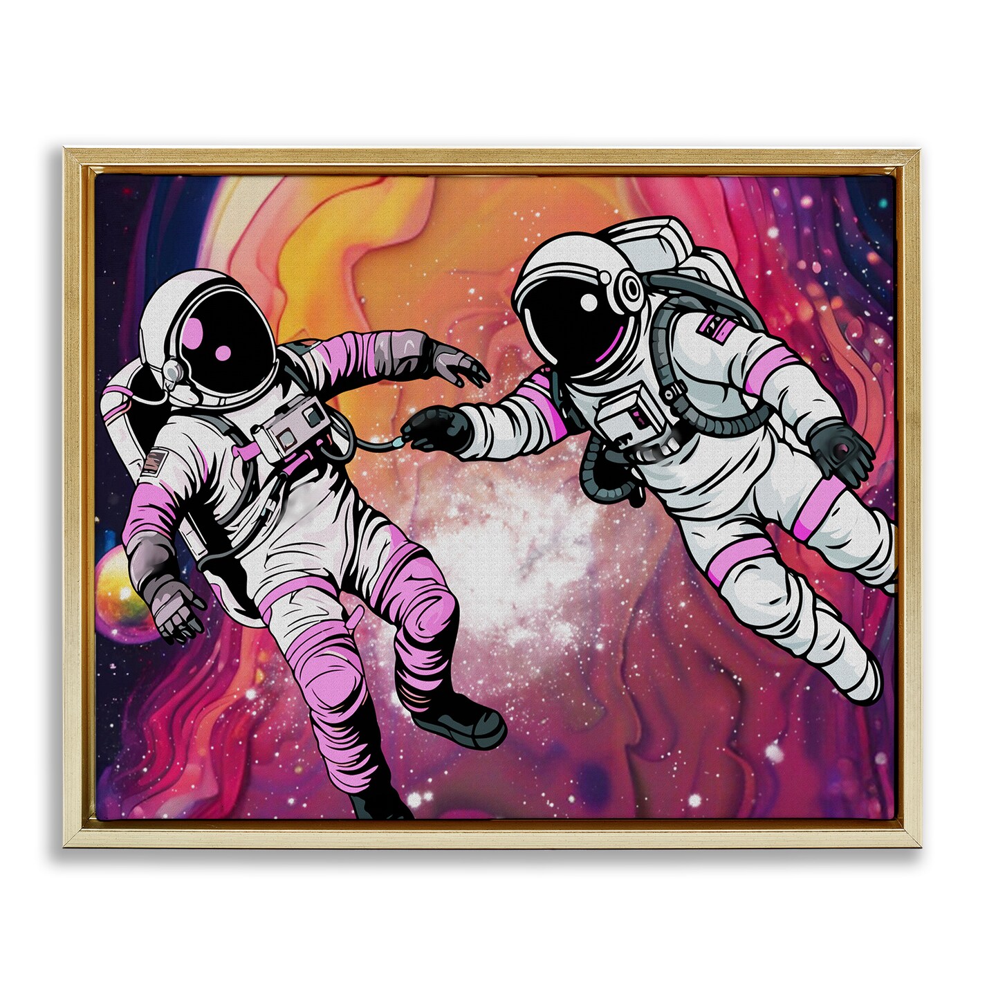 Stupell Industries Swirling Cosmic Space Astronauts Floating Frame Design by Jesse Keith