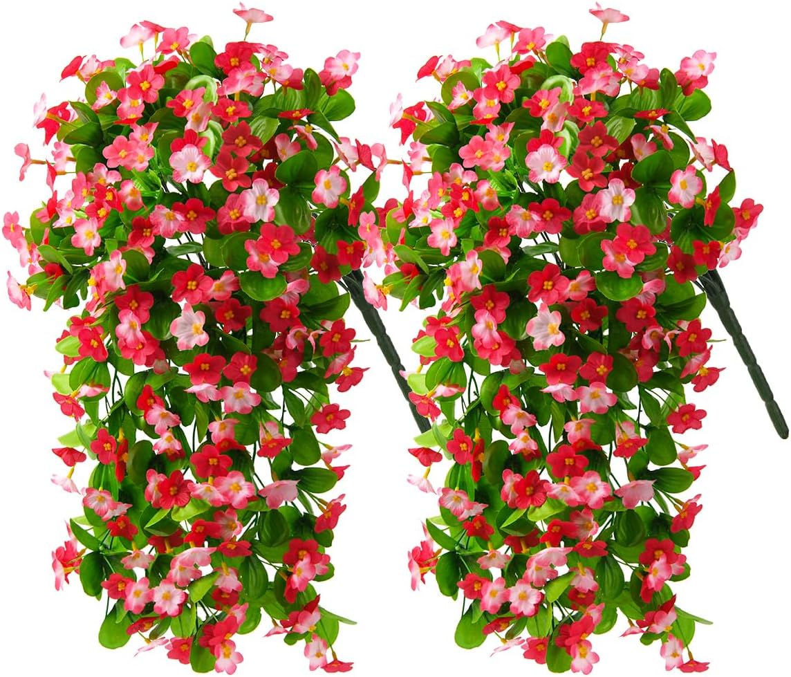 2 Pack Artificial Hanging Flowers