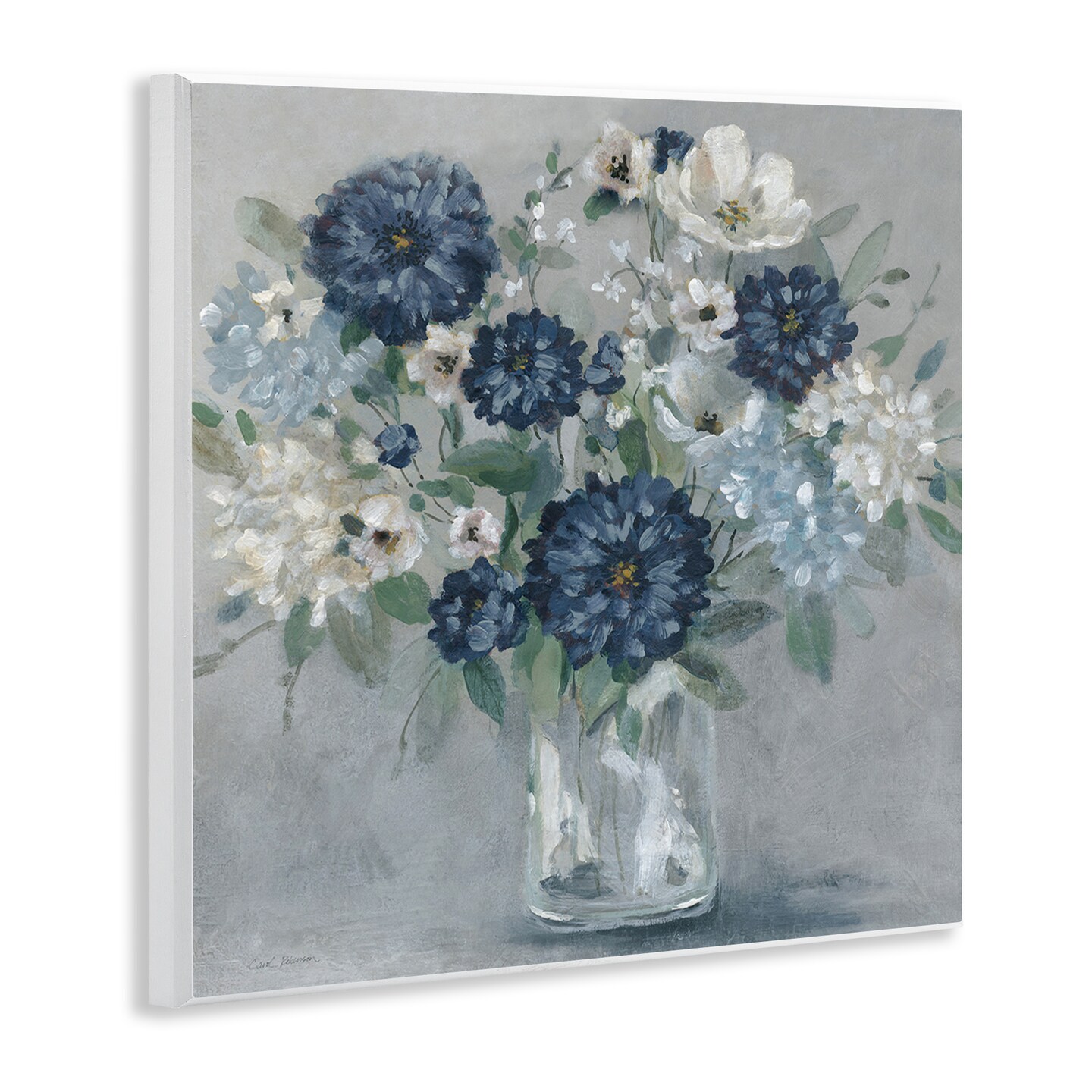 Stupell Industries Blue Mums Mixed Bouquet Wall Plaque Design by Carol Robinson