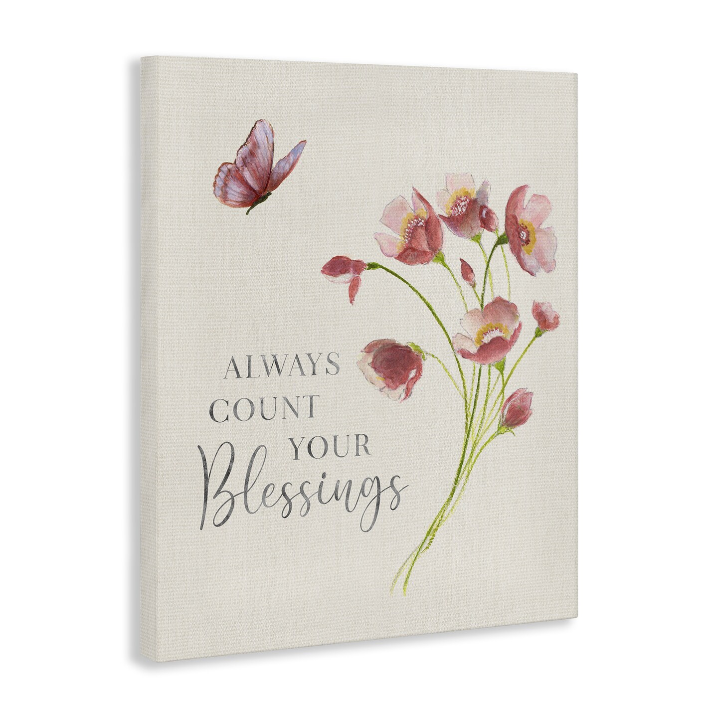 Stupell Industries Count Your Blessings Florals Canvas Design by Janet Tava
