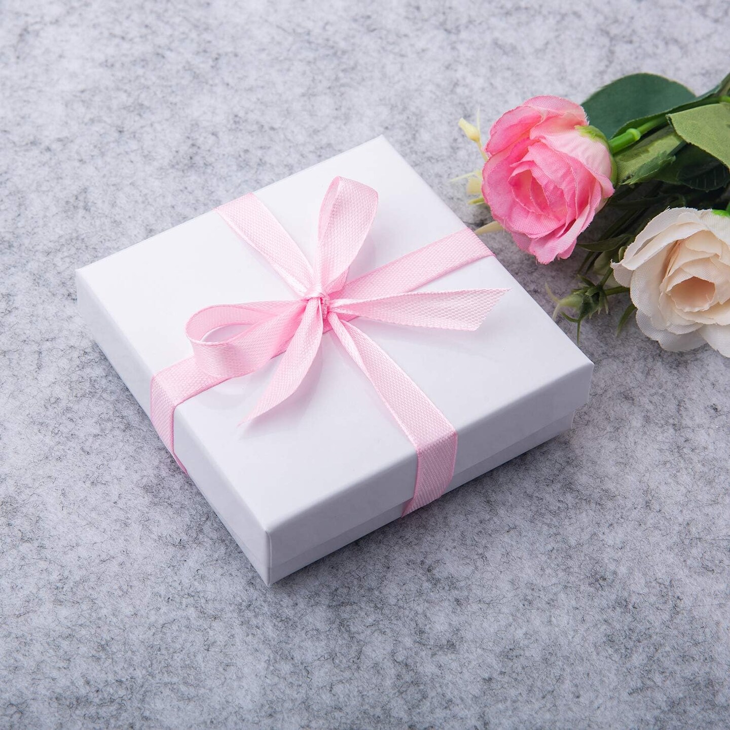 Jewelry Gift Boxes 20 Pack – 3.5x3.5x1 Inch Small White Cardboard Boxes for Earrings, Necklaces, Bracelets, Bangles, and Handmade Jewelry (White)