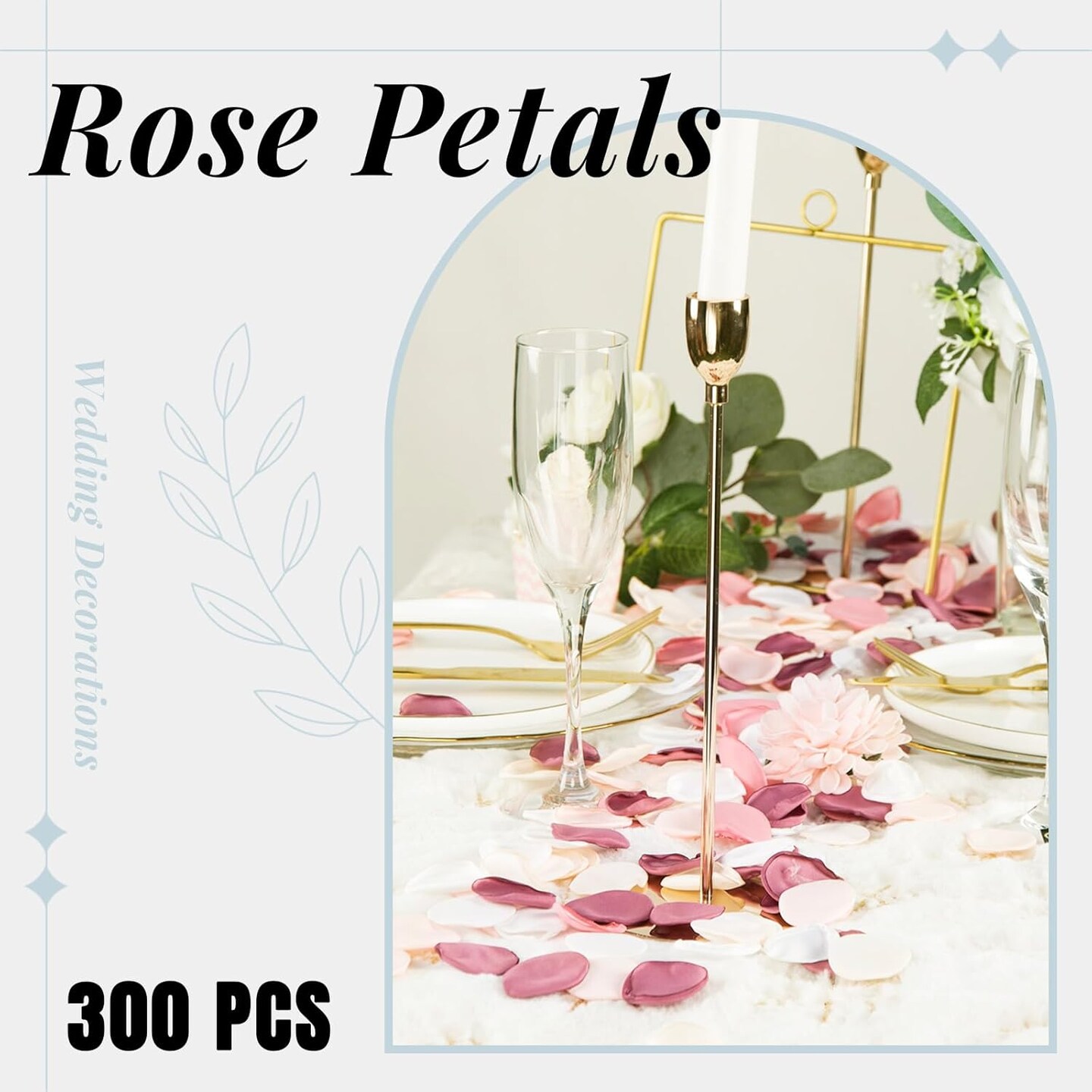 300pcs Artificial Flowers Silk Fake Pink Rose Petals Flower Girl Scatter Pedals for Aisle Centerpieces Table Confetti Party