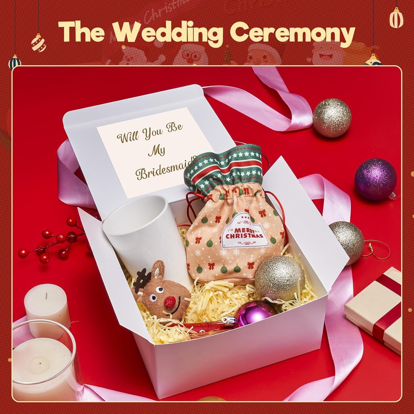 50-Pack White Gift Boxes with Lids – 8 x 8 x 4 Inch Recyclable Gift Boxes for Bridesmaid Proposals, Weddings, Birthdays & DIY Crafts