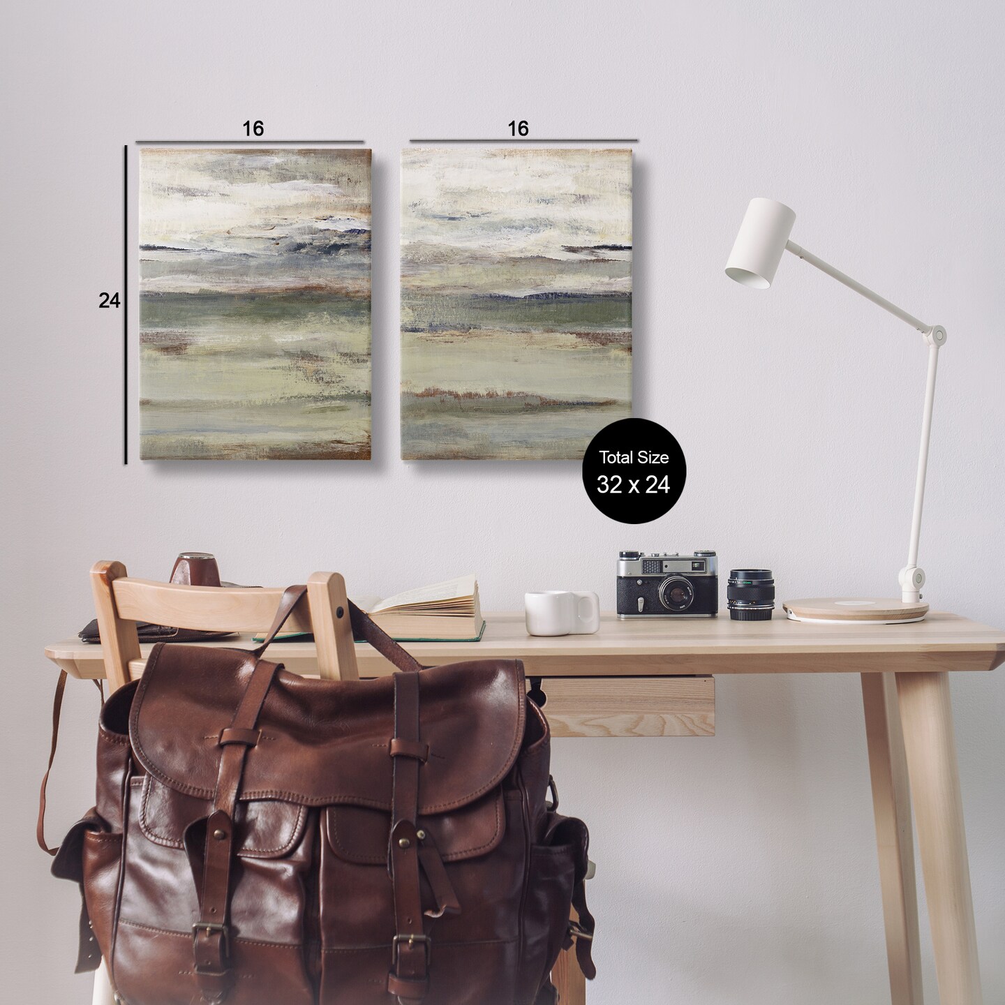 Stupell Industries Earth's Layers Neutral Abstract 2pc Canvas Set Design by Lanie Loreth