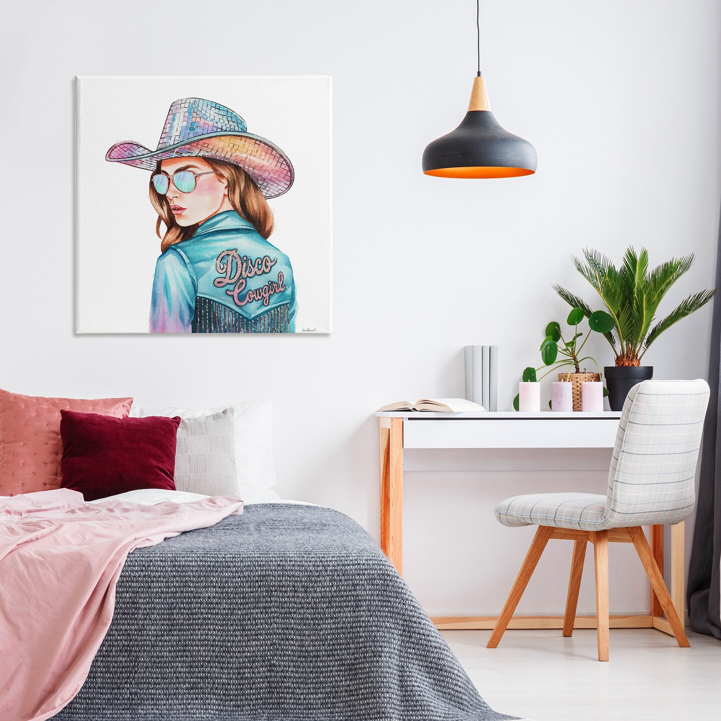 Stupell Industries Disco Cowgirl Portrait Canvas Design by Amanda Greenwood