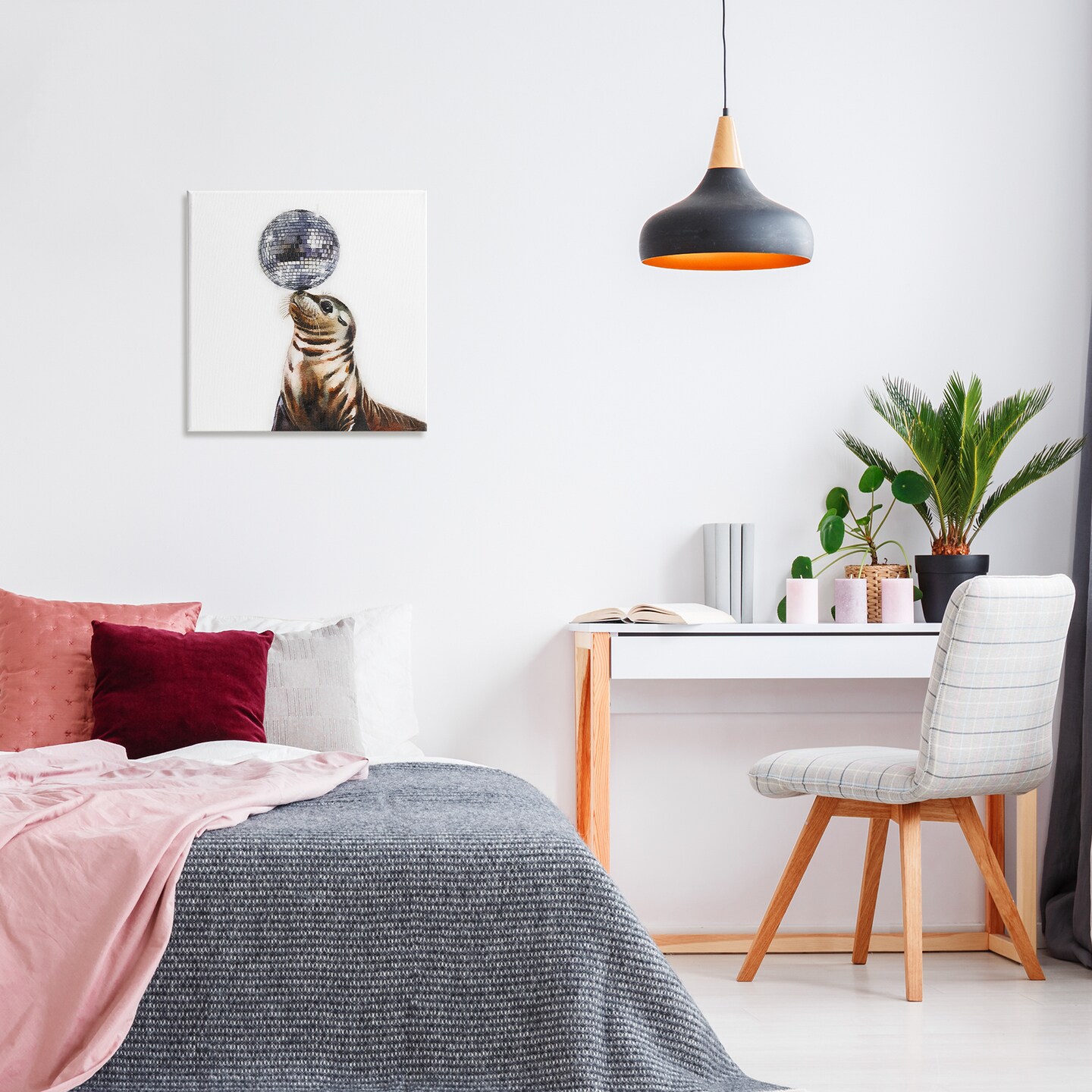 Stupell Industries Seal Balancing Disco Ball Canvas Design by Amanda Greenwood