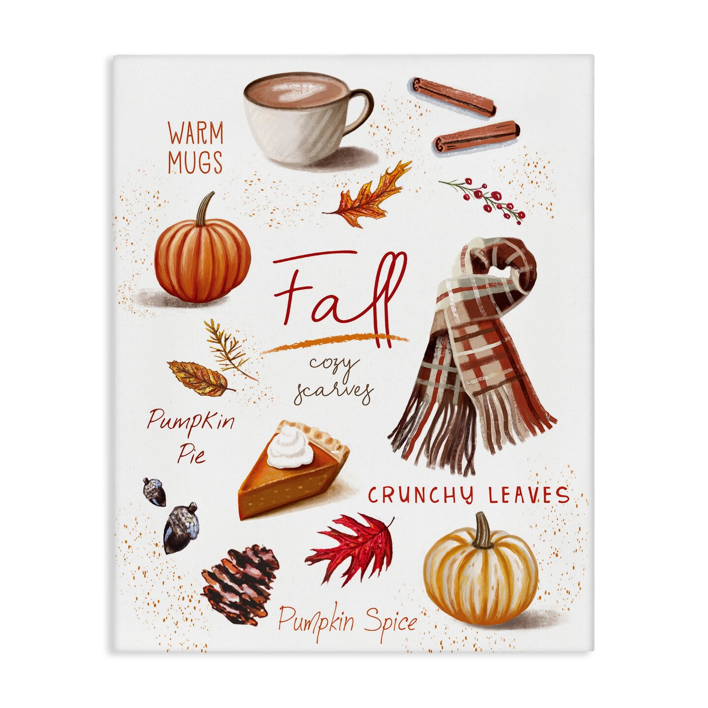 Stupell Industries Favorite Autumn Things Canvas Design by