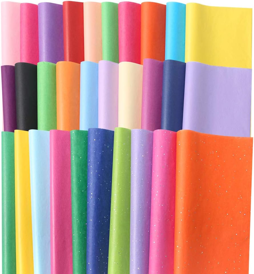 150 Sheets Tissue Paper, 14x20 Inch Tissue Paper for Gift Bags Multicolor Gift Wrap Supplies Bulk for Crafts Party Decorations Art Projects