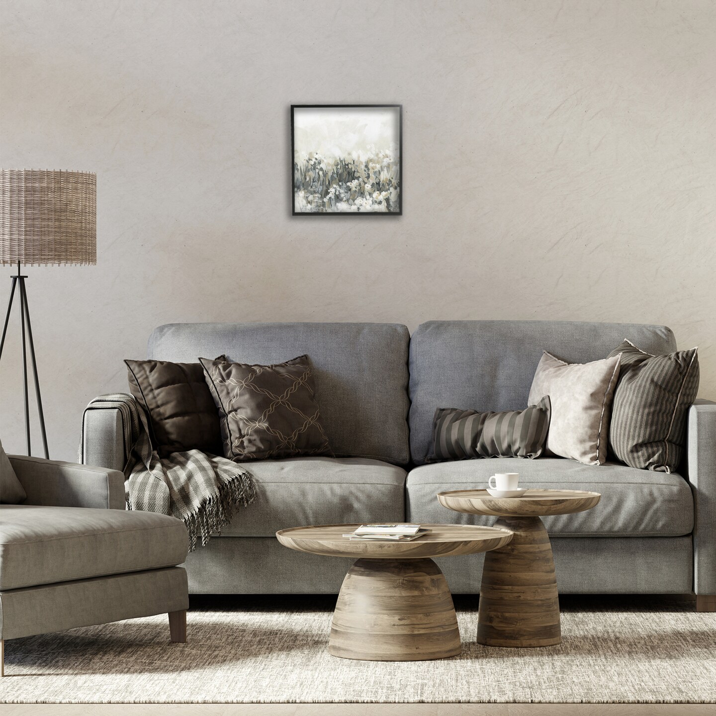 Stupell Industries Grey & Beige Landscape Framed Giclee Design by June Erica Vess